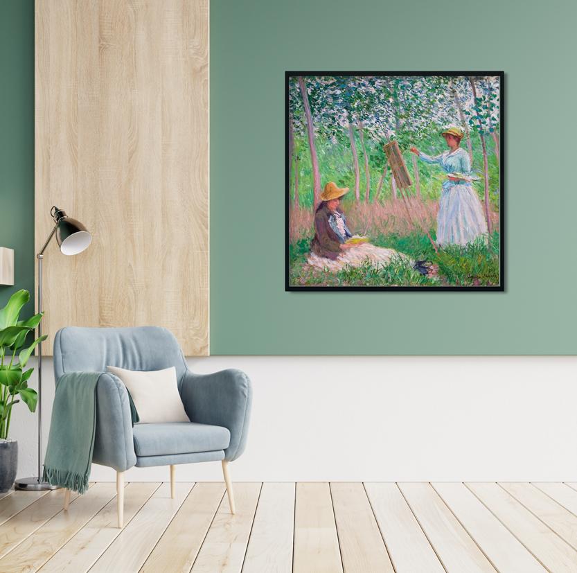 Painting Claude Monet - Meri Deewar 1 : 1 Square Premium Wall Art Canvas by MeriDeewar