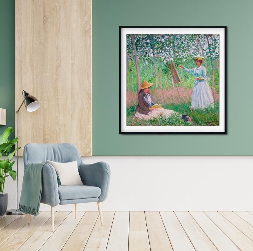 Painting Claude Monet - Meri Deewar 1 : 1 Square Premium Wall Art Canvas by MeriDeewar