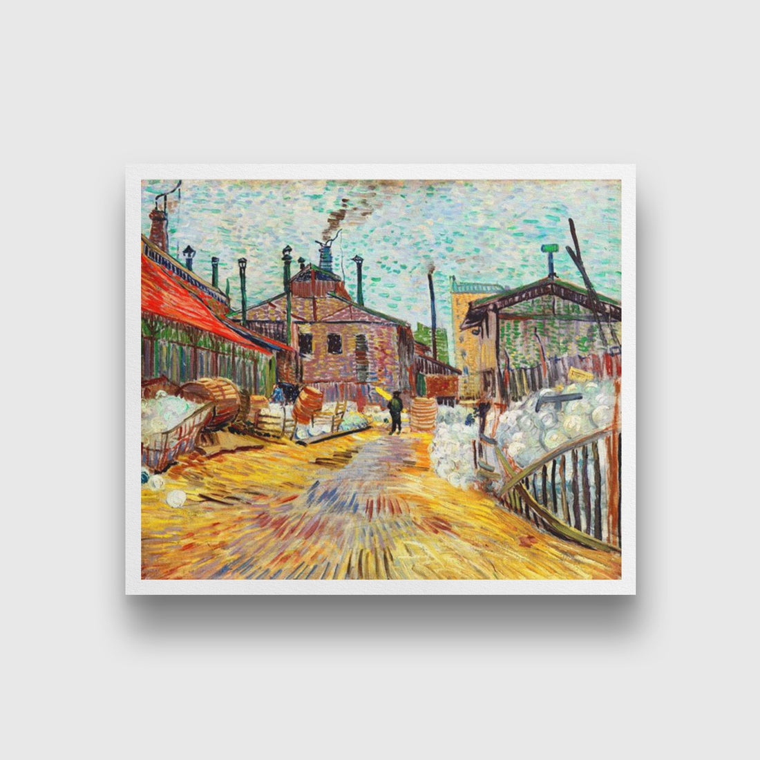 Painting of a factory By Van Gogh - Meri Deewar 5 : 4 Horizontal Premium Wall Art Canvas by MeriDeewar