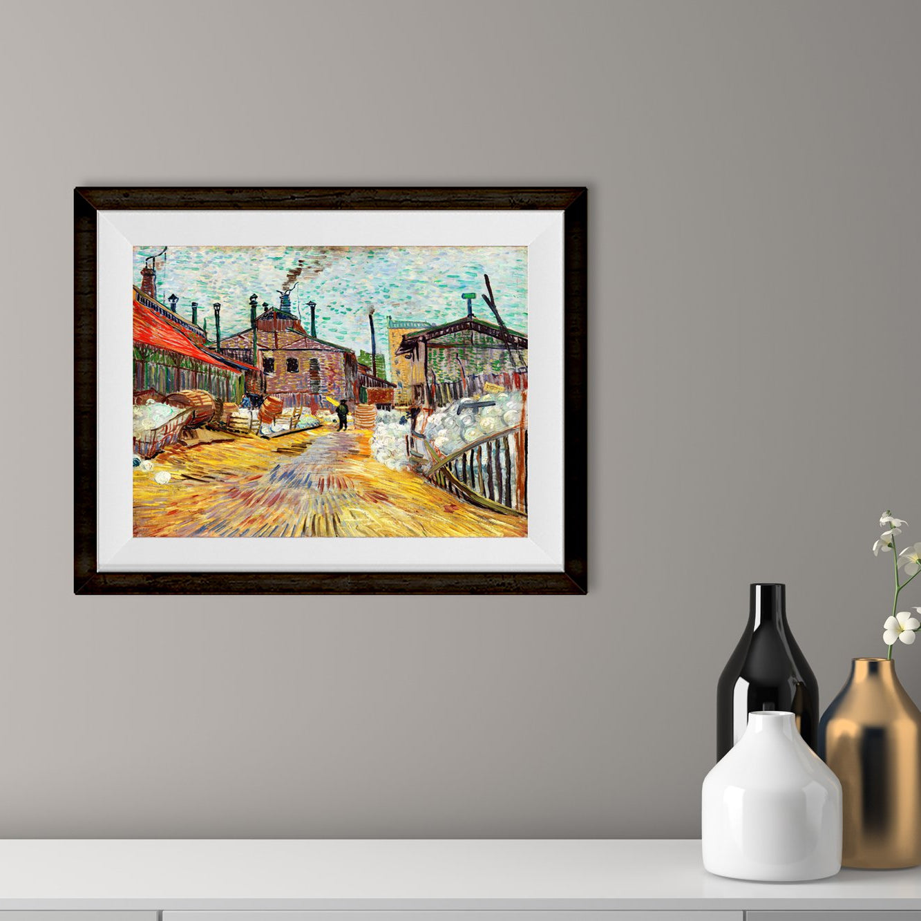 Painting of a factory By Van Gogh - Meri Deewar 5 : 4 Horizontal Premium Wall Art Canvas by MeriDeewar