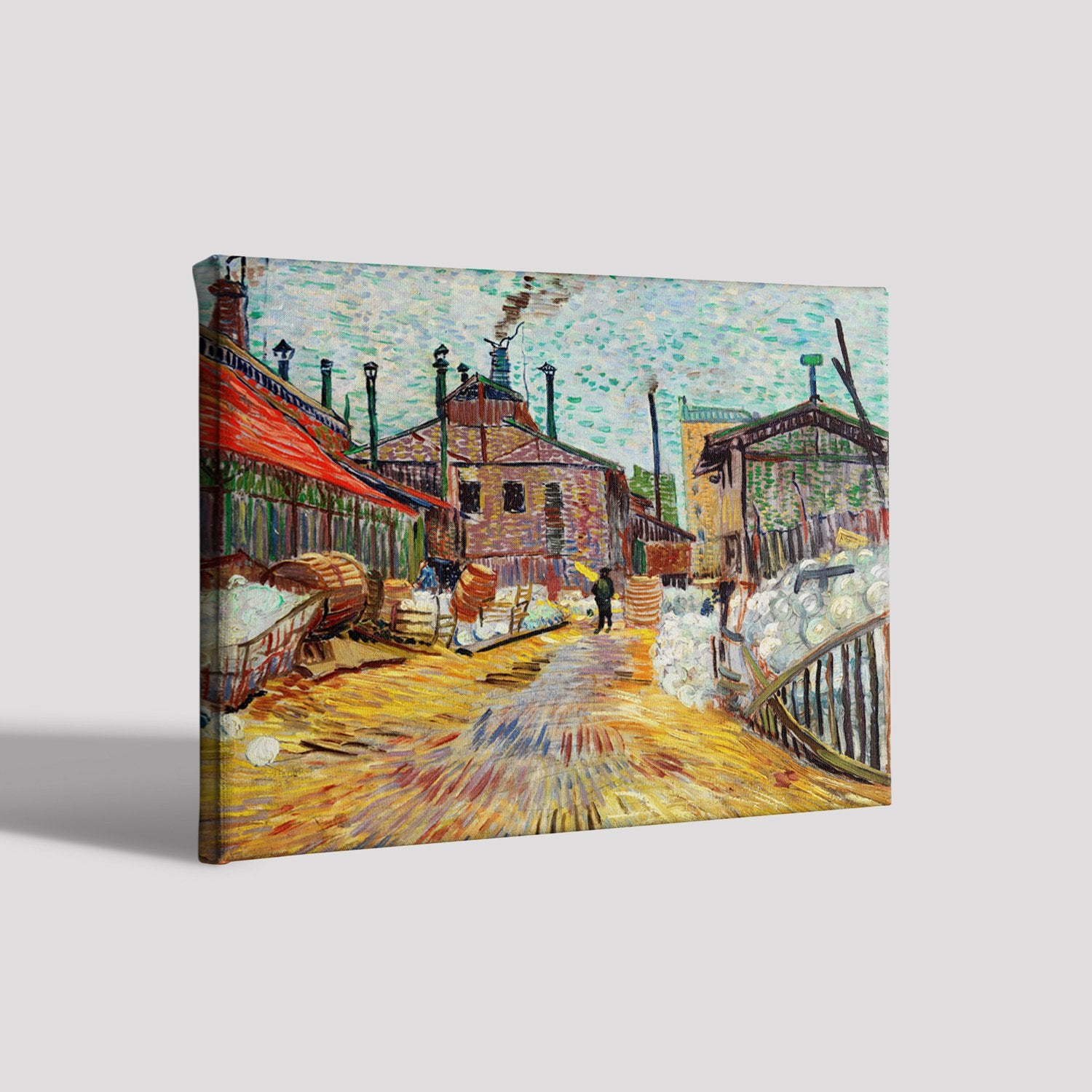 Painting of a factory By Van Gogh - Meri Deewar 5 : 4 Horizontal Premium Wall Art Canvas by MeriDeewar
