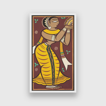 Painting of Dancing Gopi 2 : 3 Vertical Premium Wall Art Canvas by MeriDeewar