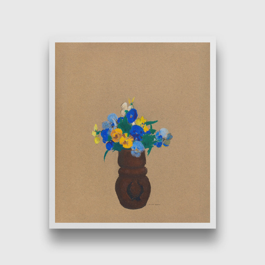 Pansies painting 1 : 1 Square Premium Wall Art Canvas by MeriDeewar