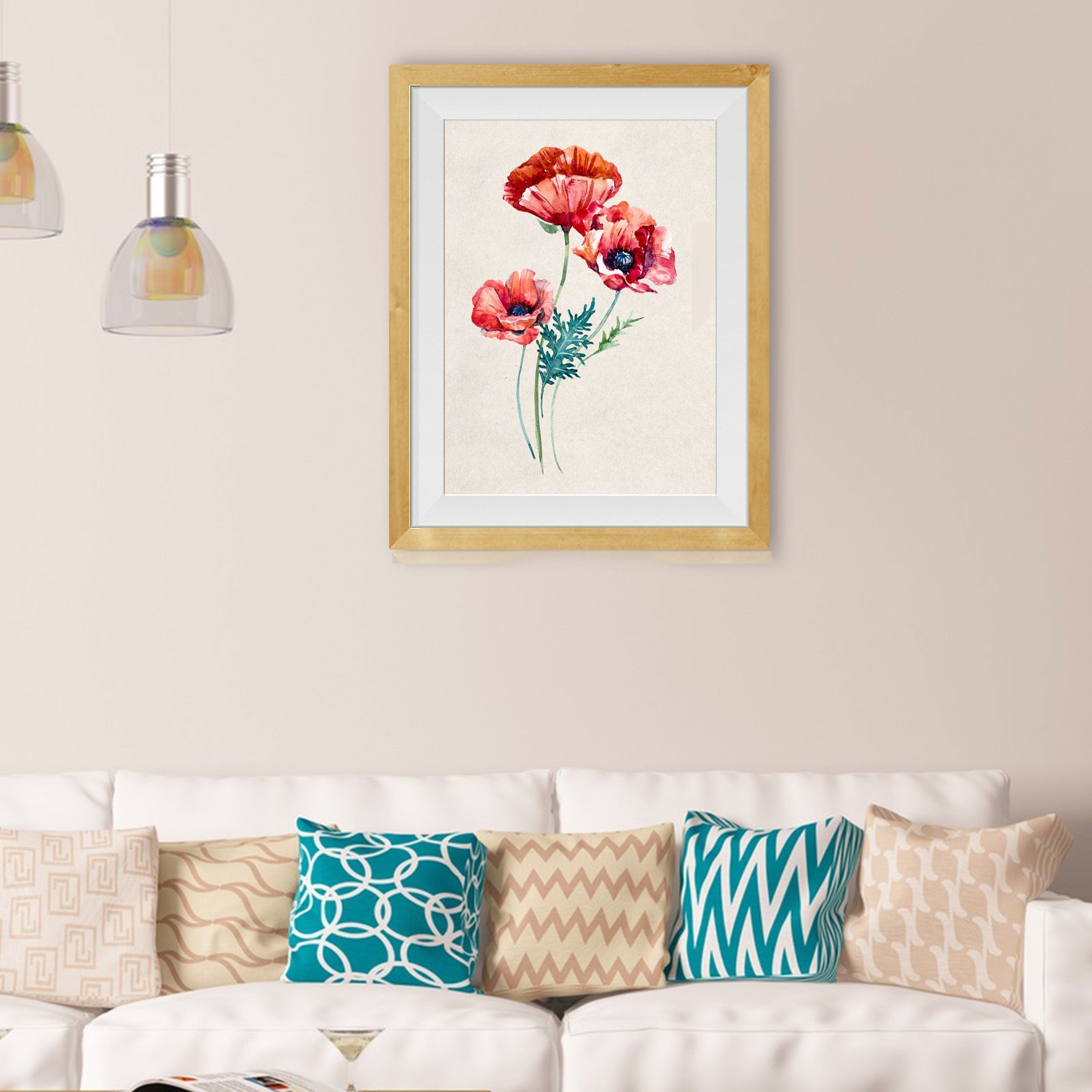 Papaver Orientale Flowers Painting - Meri Deewar 2 : 3 Vertical Premium Wall Art Canvas by MeriDeewar