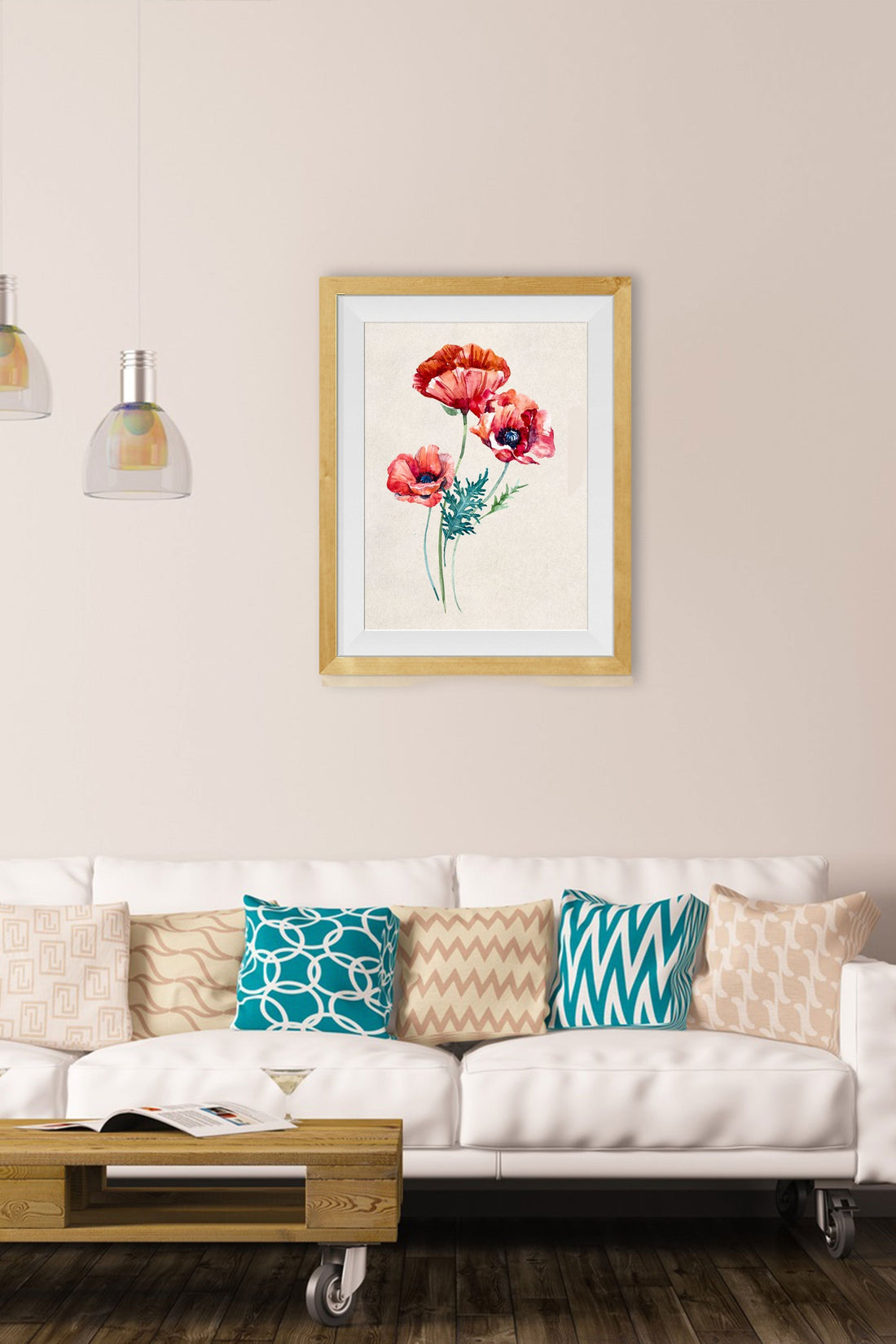 Papaver Orientale Flowers Painting - Meri Deewar 2 : 3 Vertical Premium Wall Art Canvas by MeriDeewar