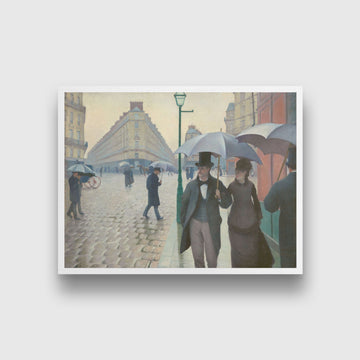 Paris Street in Rainy Weather Painting - Meri Deewar 4 : 3 Horizontal Premium Wall Art Canvas by MeriDeewar