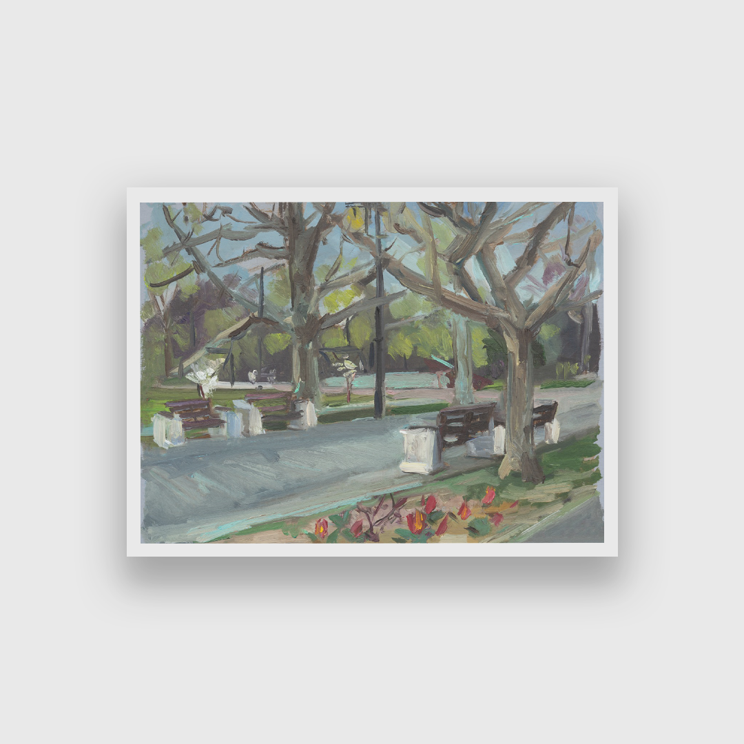 Park Alley Painting 4 : 3 Horizontal Premium Wall Art Canvas by MeriDeewar