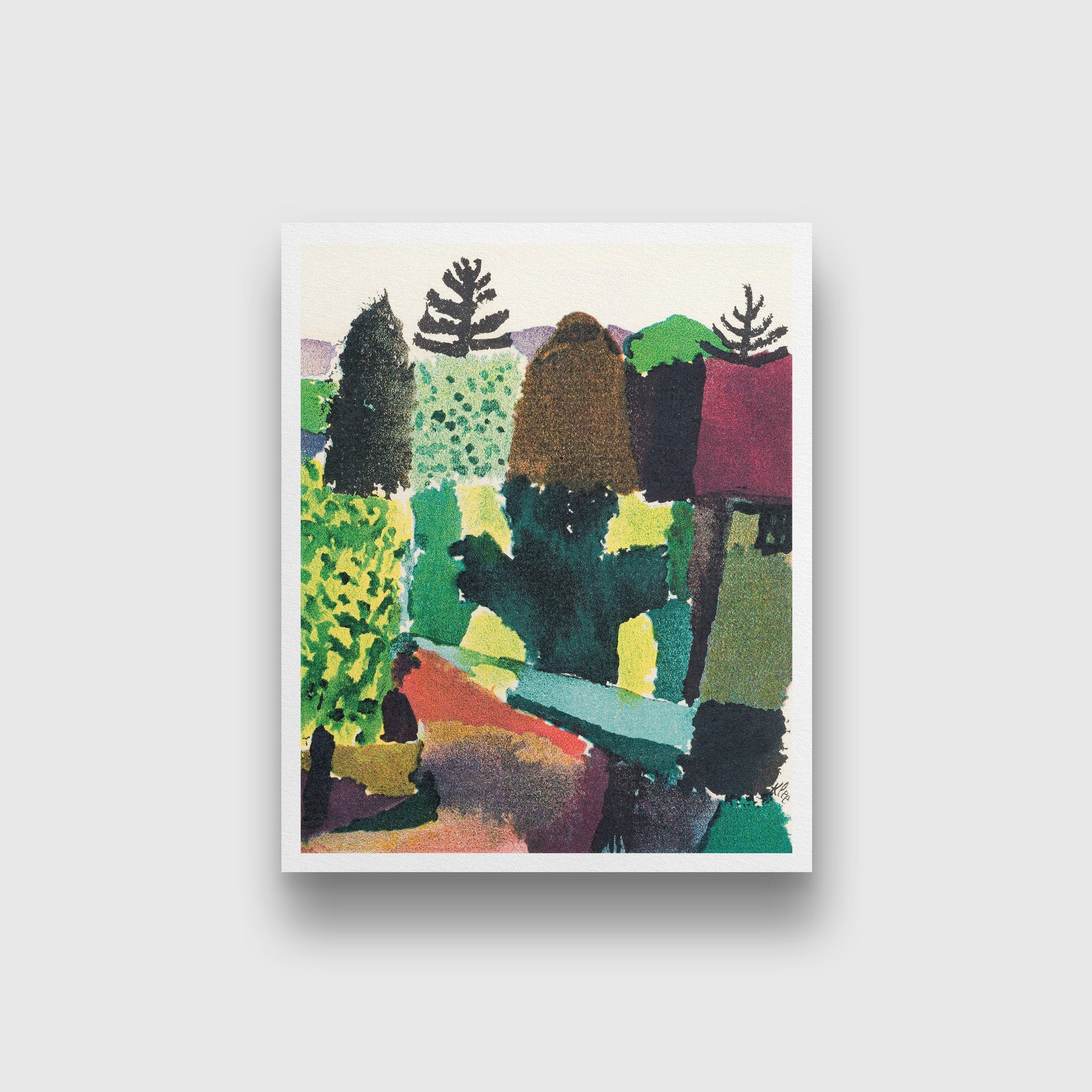 Park painting - Meri Deewar 1 : 1 Square Premium Wall Art Canvas by MeriDeewar