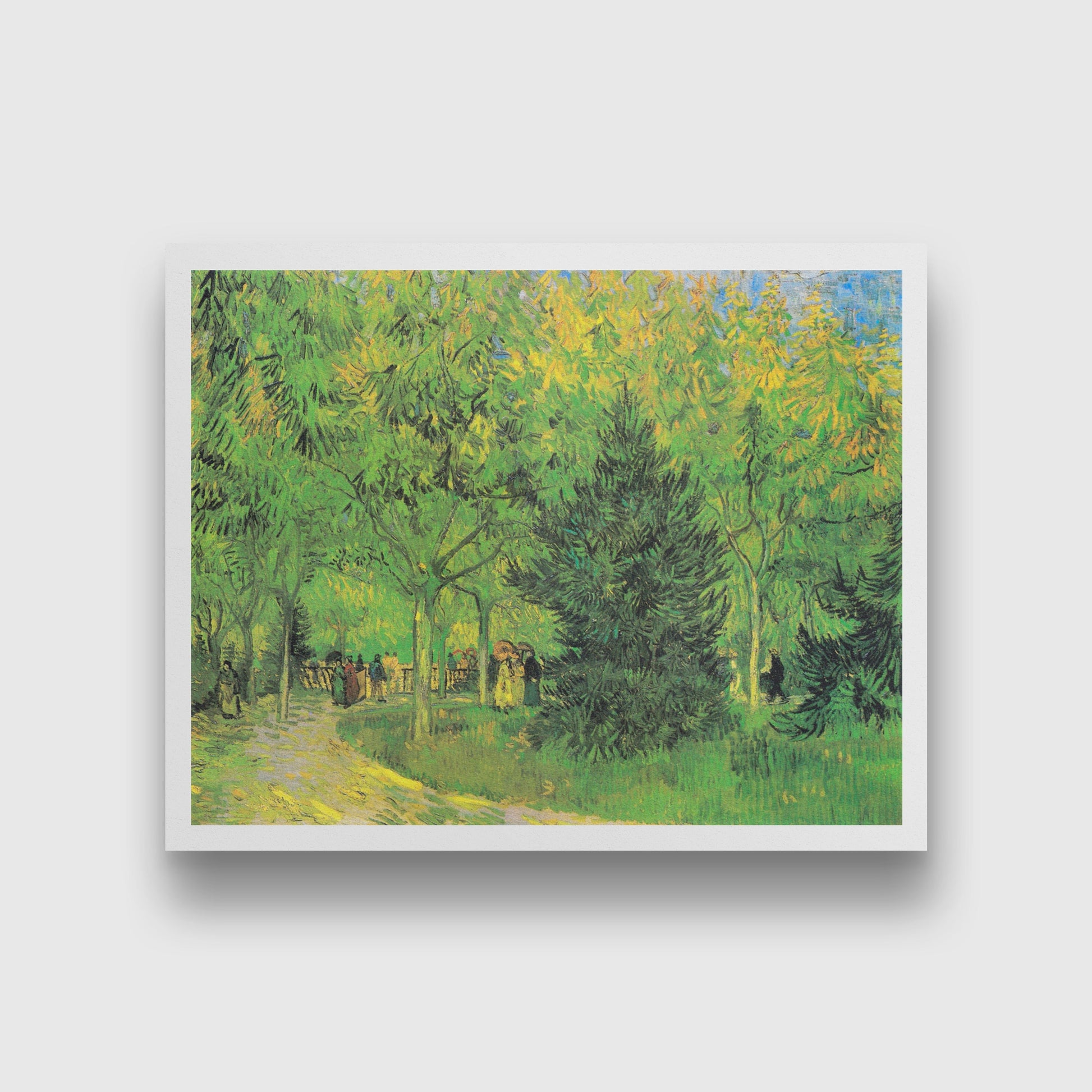 Path in the Park of Arles with Walkers 5 : 4 Horizontal Premium Wall Art Canvas by MeriDeewar
