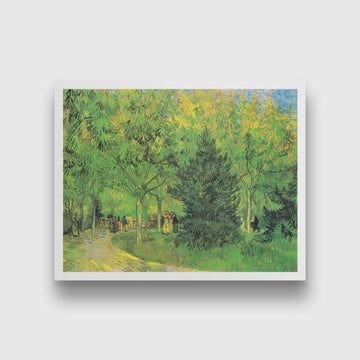 Path in the Park of Arles with Walkers 5 : 4 Horizontal Premium Wall Art Canvas by MeriDeewar