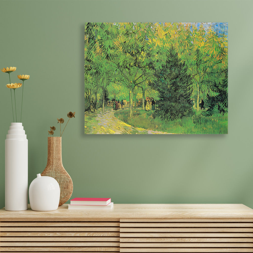 Path in the Park of Arles with Walkers 5 : 4 Horizontal Premium Wall Art Canvas by MeriDeewar