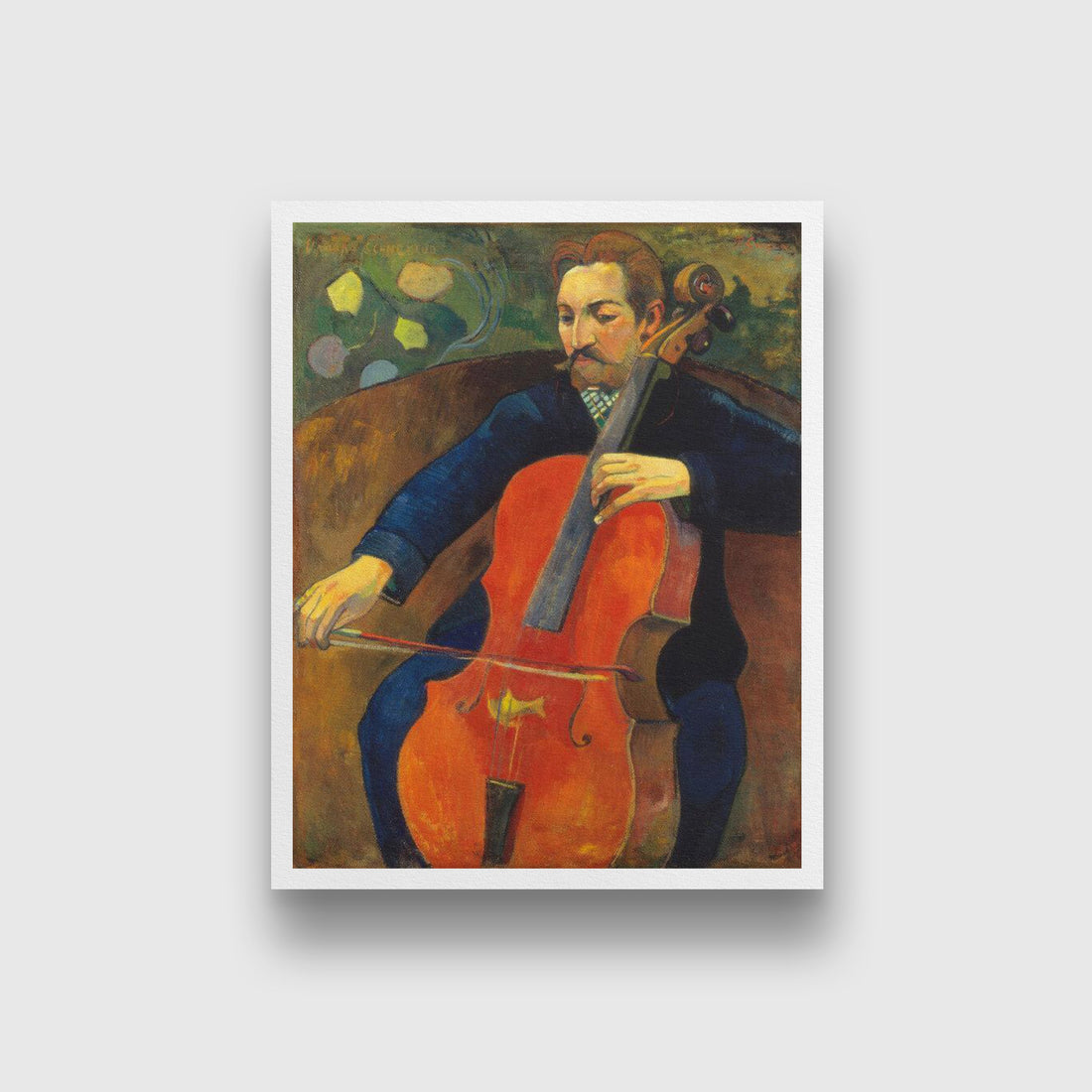 Paul Gauguin-Der Violoncellist Upaupa Schneklud 1894 Painting - Meri Deewar 4 :5 Vertical Premium Wall Art Canvas by MeriDeewar