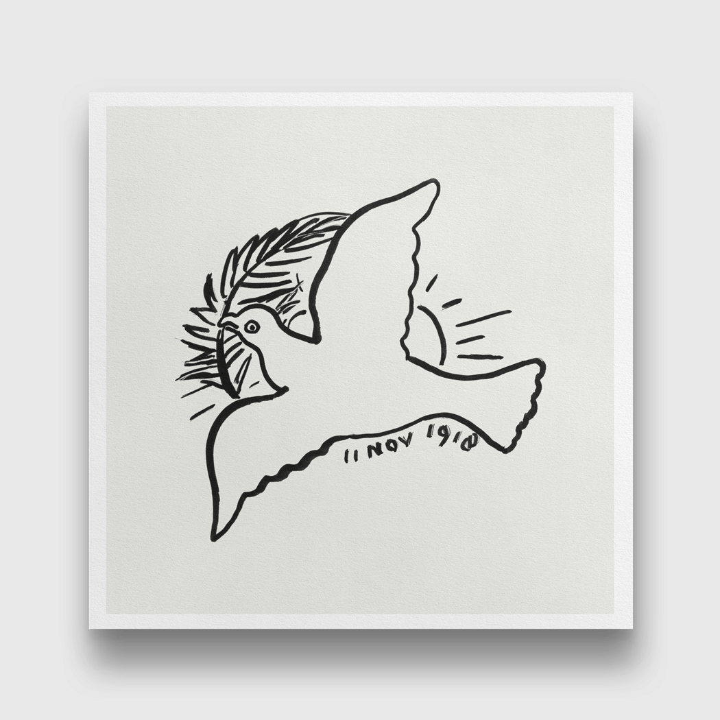 Peace Dove Painting 1 : 1 Square Premium Wall Art Canvas by MeriDeewar