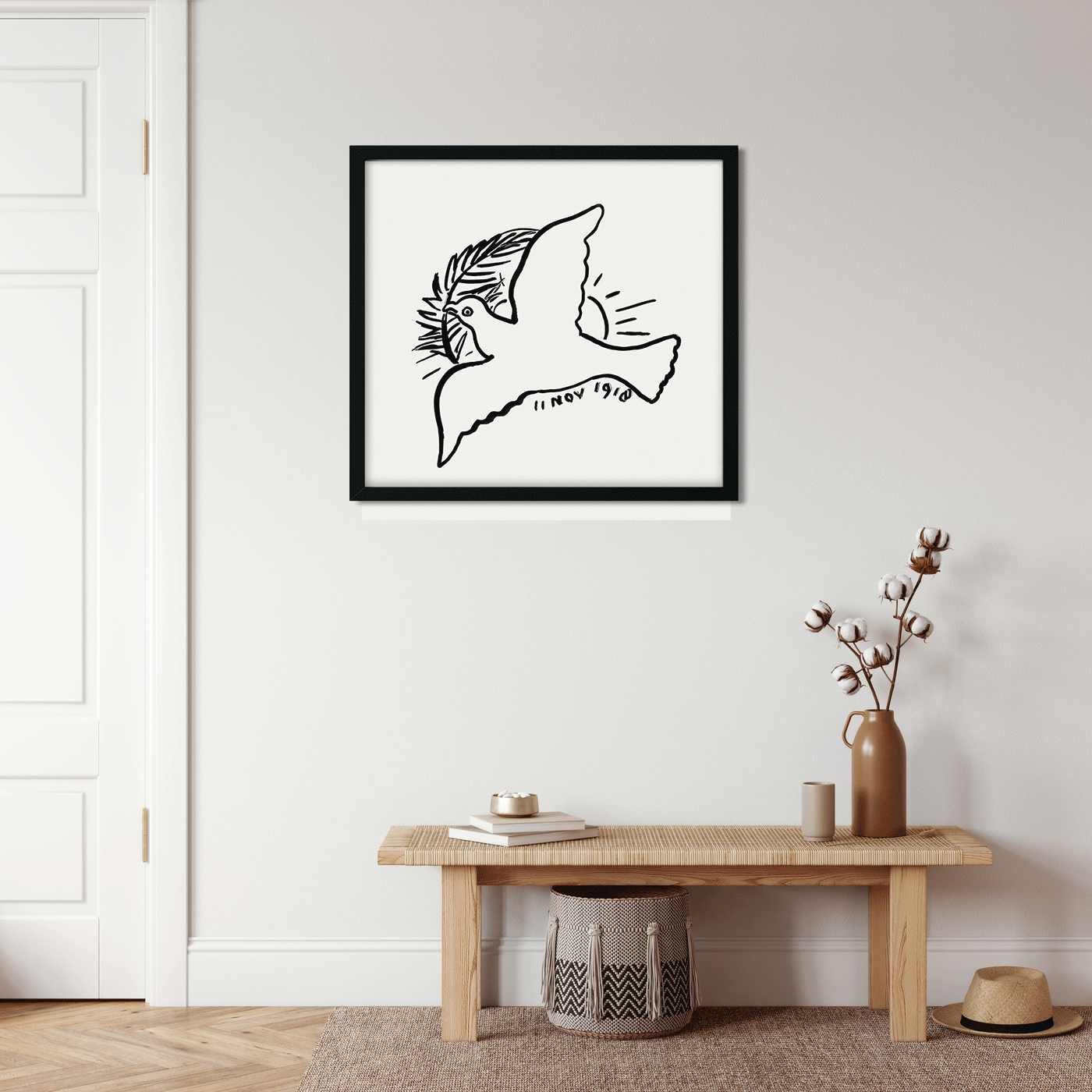 Peace Dove Painting 1 : 1 Square Premium Wall Art Canvas by MeriDeewar