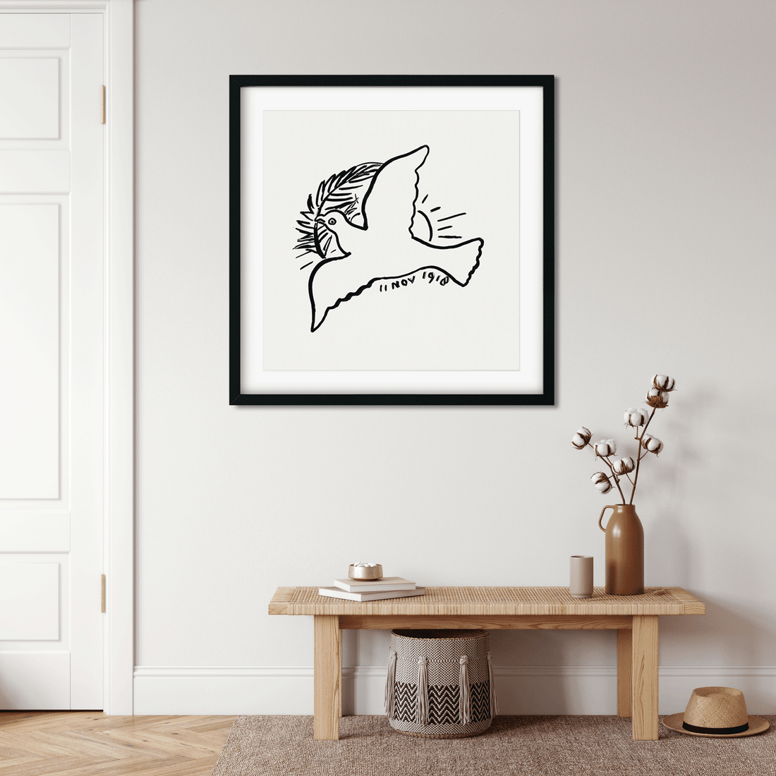 Peace Dove Painting 1 : 1 Square Premium Wall Art Canvas by MeriDeewar
