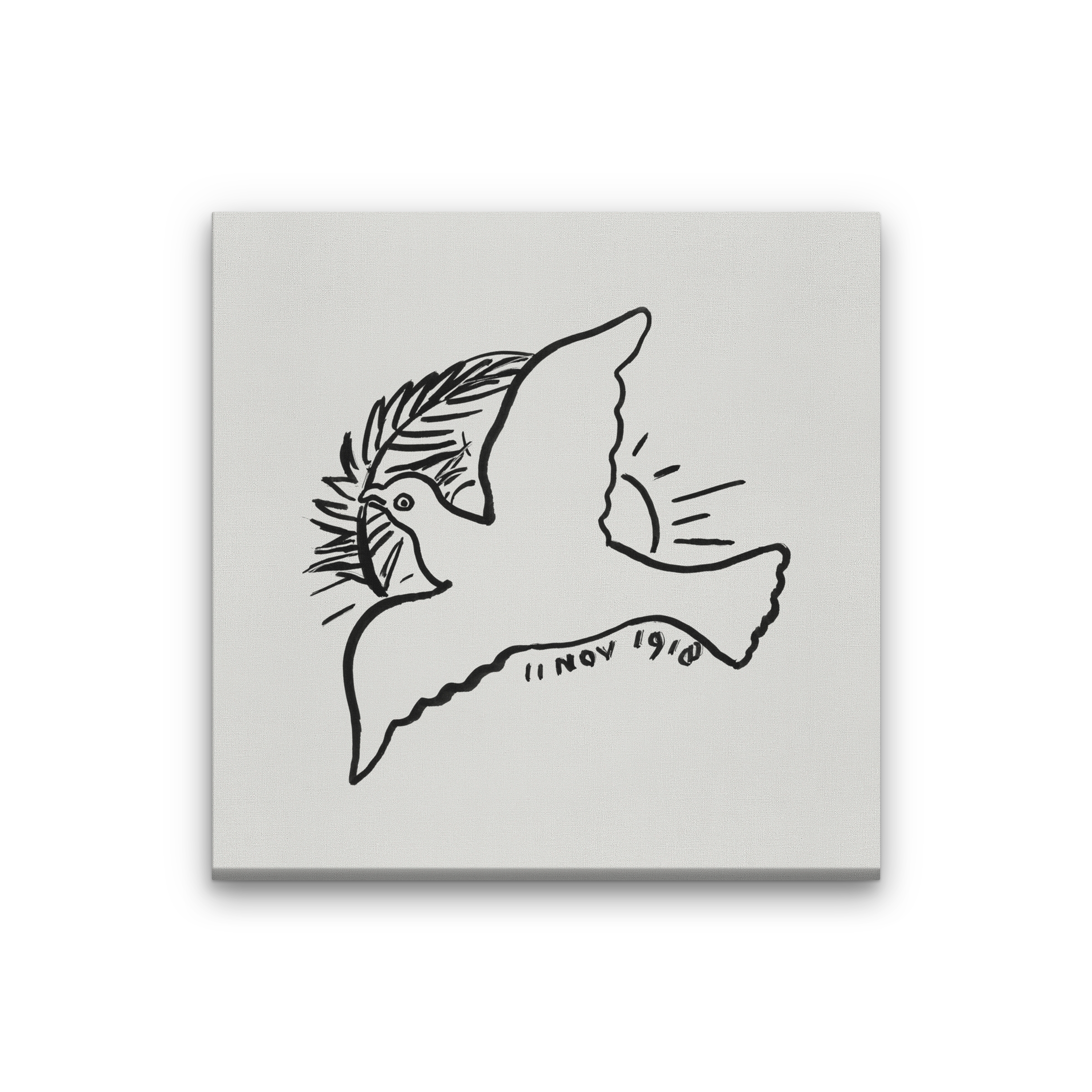 Peace Dove Painting 1 : 1 Square Premium Wall Art Canvas by MeriDeewar