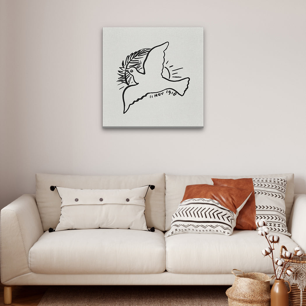 Peace Dove Painting 1 : 1 Square Premium Wall Art Canvas by MeriDeewar
