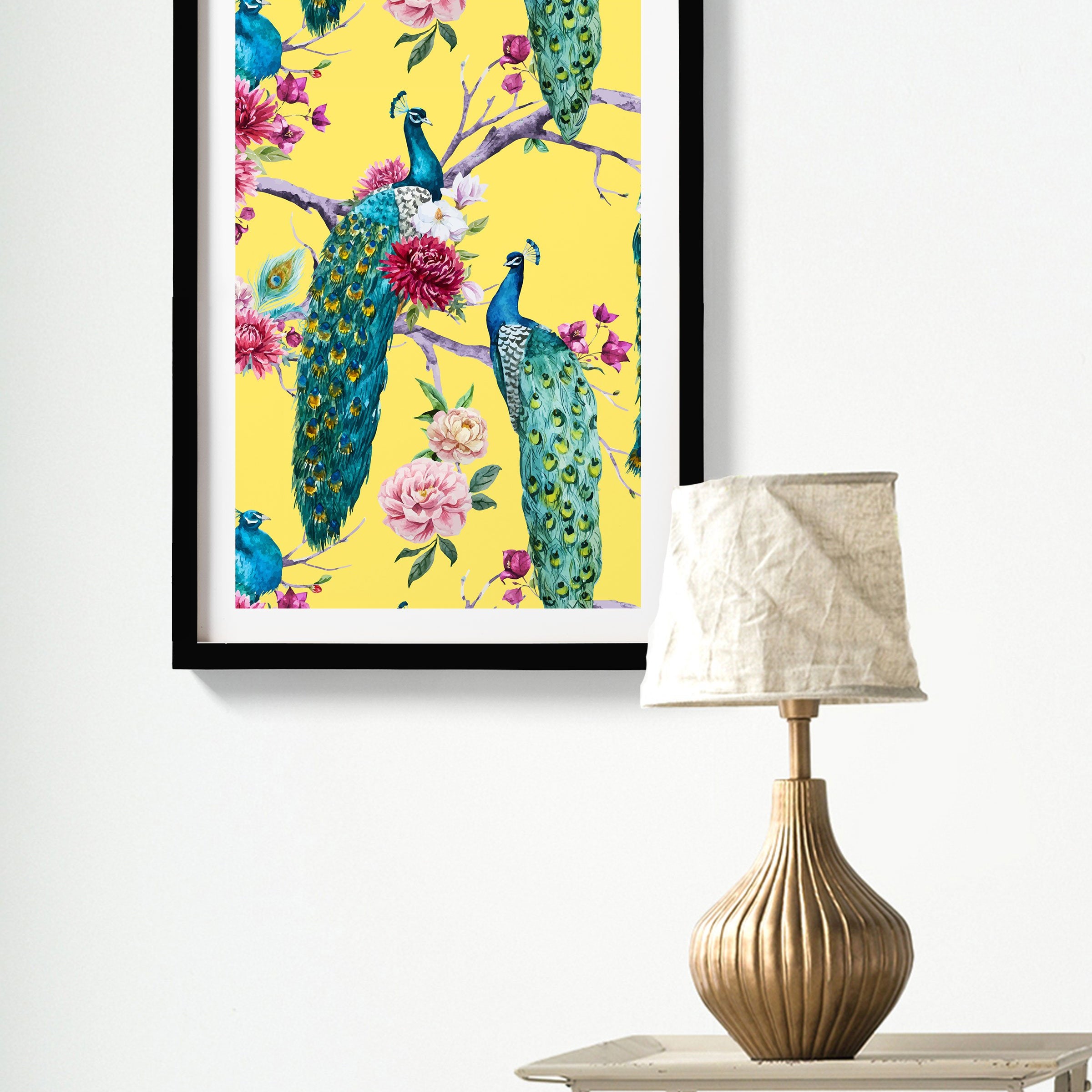 Peacock paradise Painting - Meri Deewar 2 : 3 Vertical Premium Wall Art Canvas by MeriDeewar