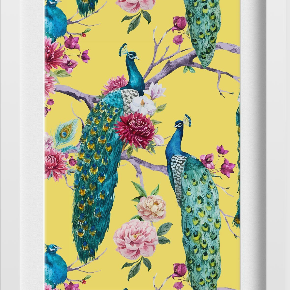 Peacock paradise Painting - Meri Deewar 2 : 3 Vertical Premium Wall Art Canvas by MeriDeewar