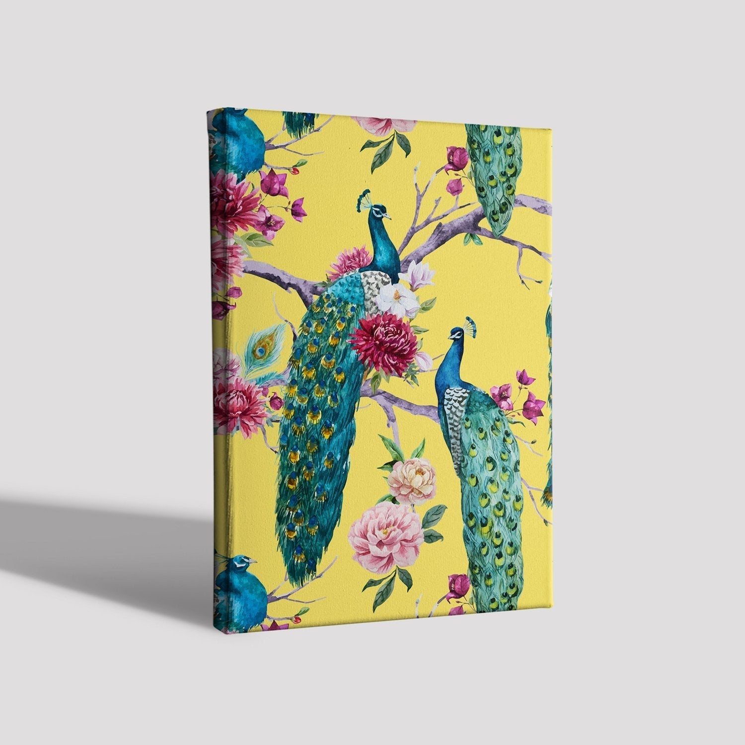 Peacock paradise Painting - Meri Deewar 2 : 3 Vertical Premium Wall Art Canvas by MeriDeewar