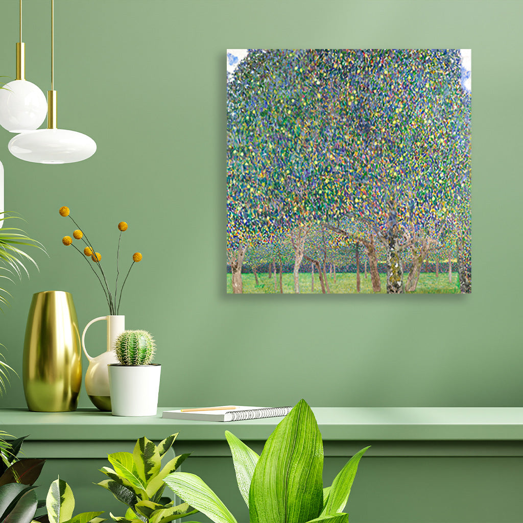 Pear Tree panting 1 : 1 Square Premium Wall Art Canvas by MeriDeewar