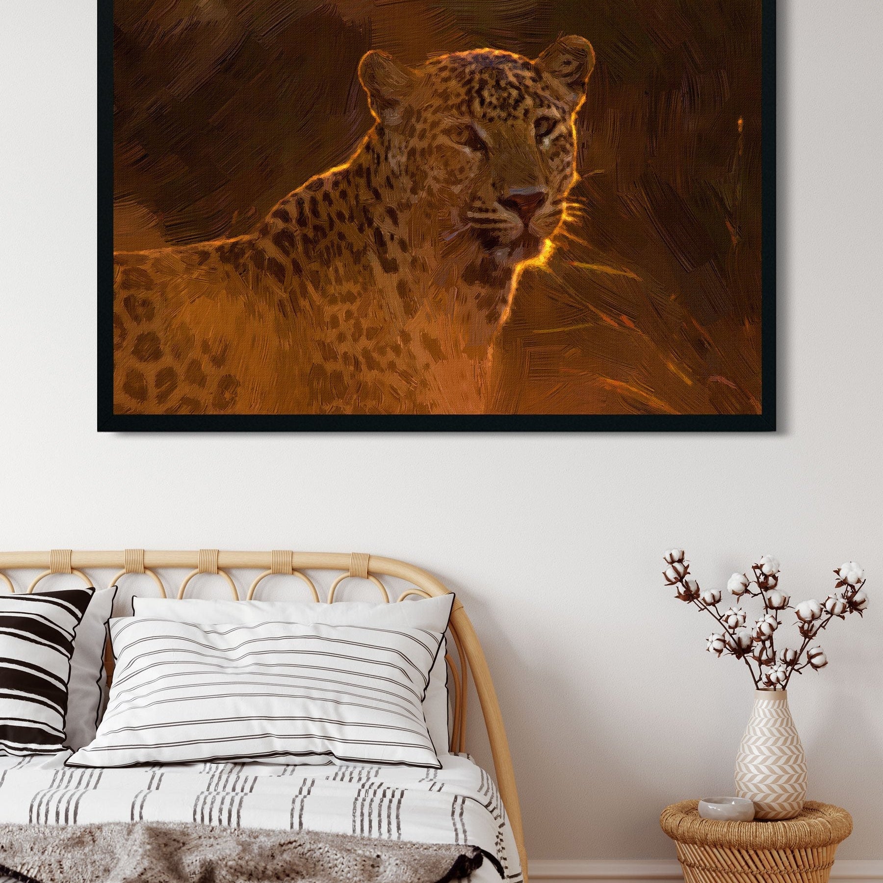 Persian leopard painting - Meri Deewar 3 : 2 Horizontal Premium Wall Art Canvas by MeriDeewar