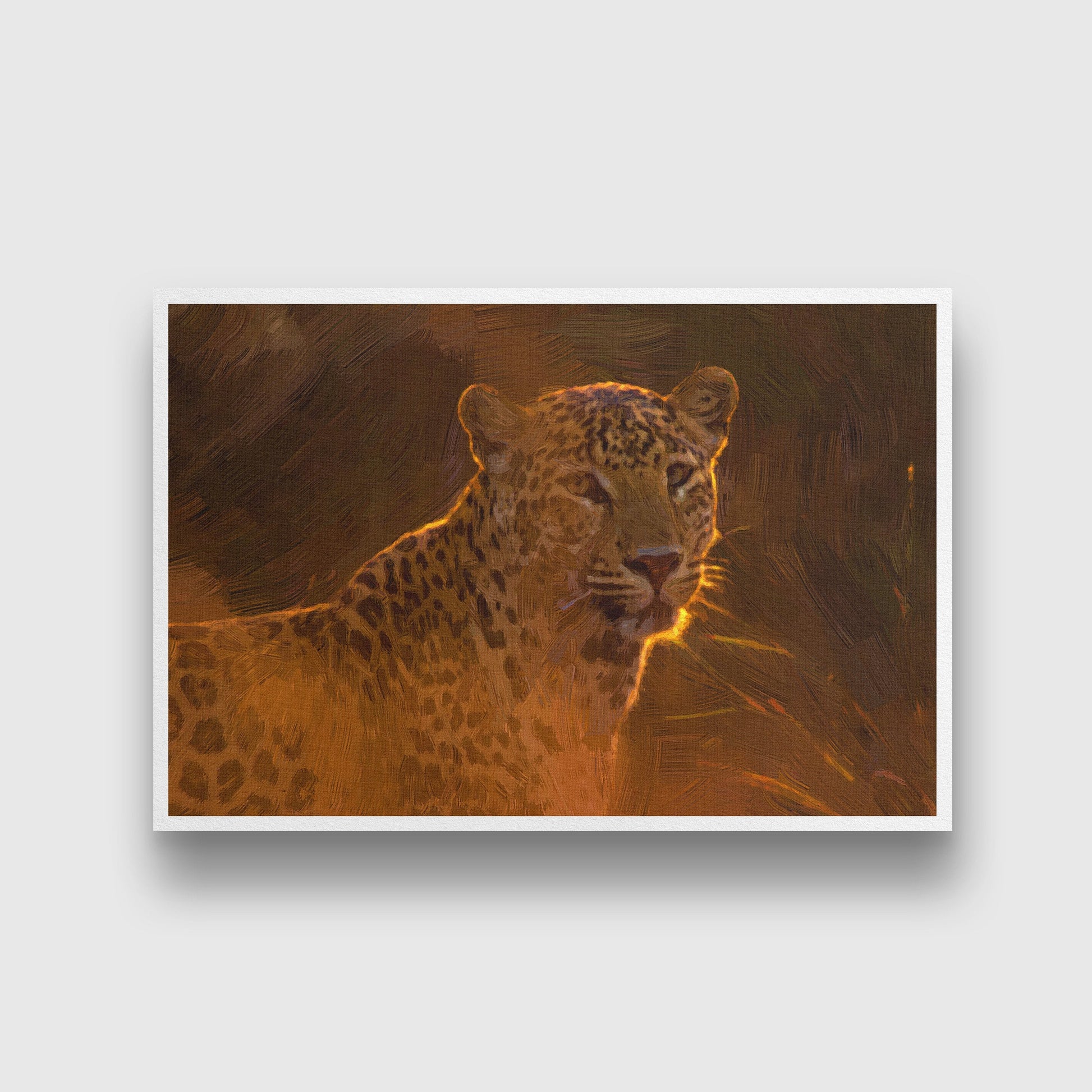 Persian leopard painting - Meri Deewar 3 : 2 Horizontal Premium Wall Art Canvas by MeriDeewar