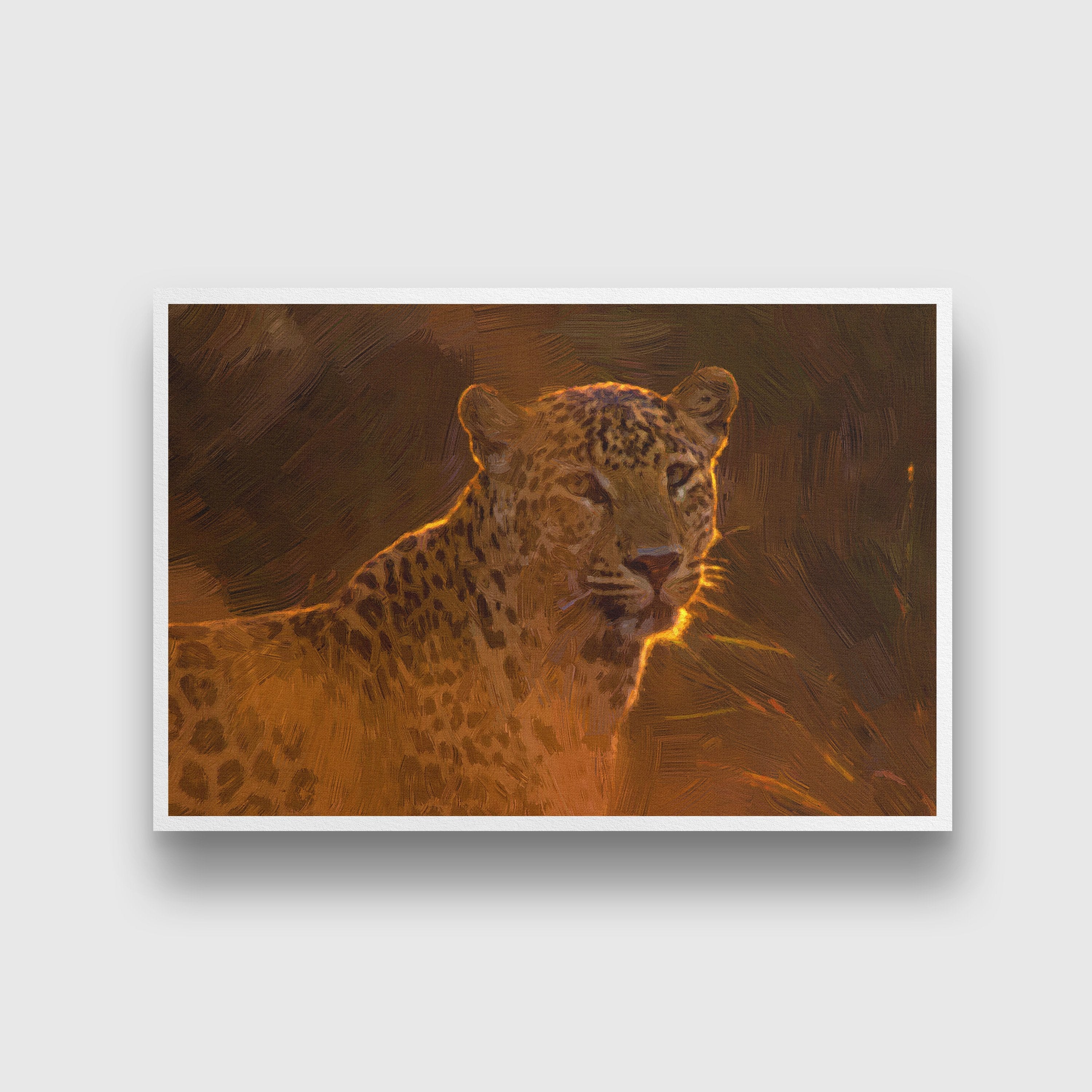 Persian leopard painting - Meri Deewar 3 : 2 Horizontal Premium Wall Art Canvas by MeriDeewar