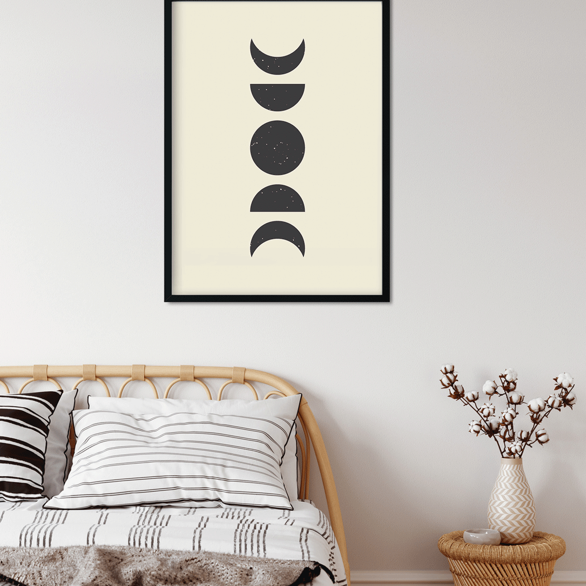 Phase of the Moon Painting 4 :5 Vertical Premium Wall Art Canvas by MeriDeewar