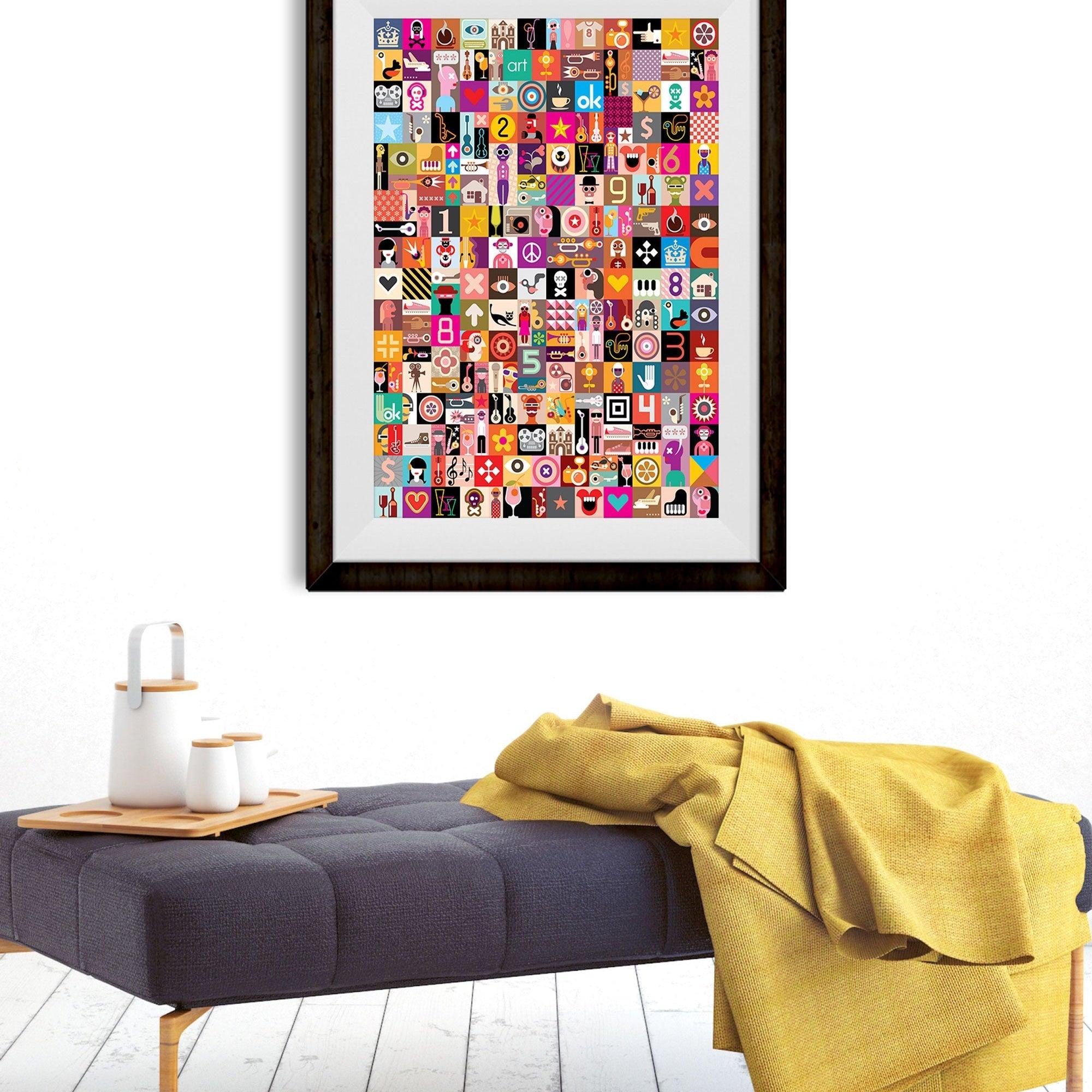 Picasso Style Art Collage Artwork Painting - Meri Deewar 2 : 3 Vertical Premium Wall Art Canvas by MeriDeewar