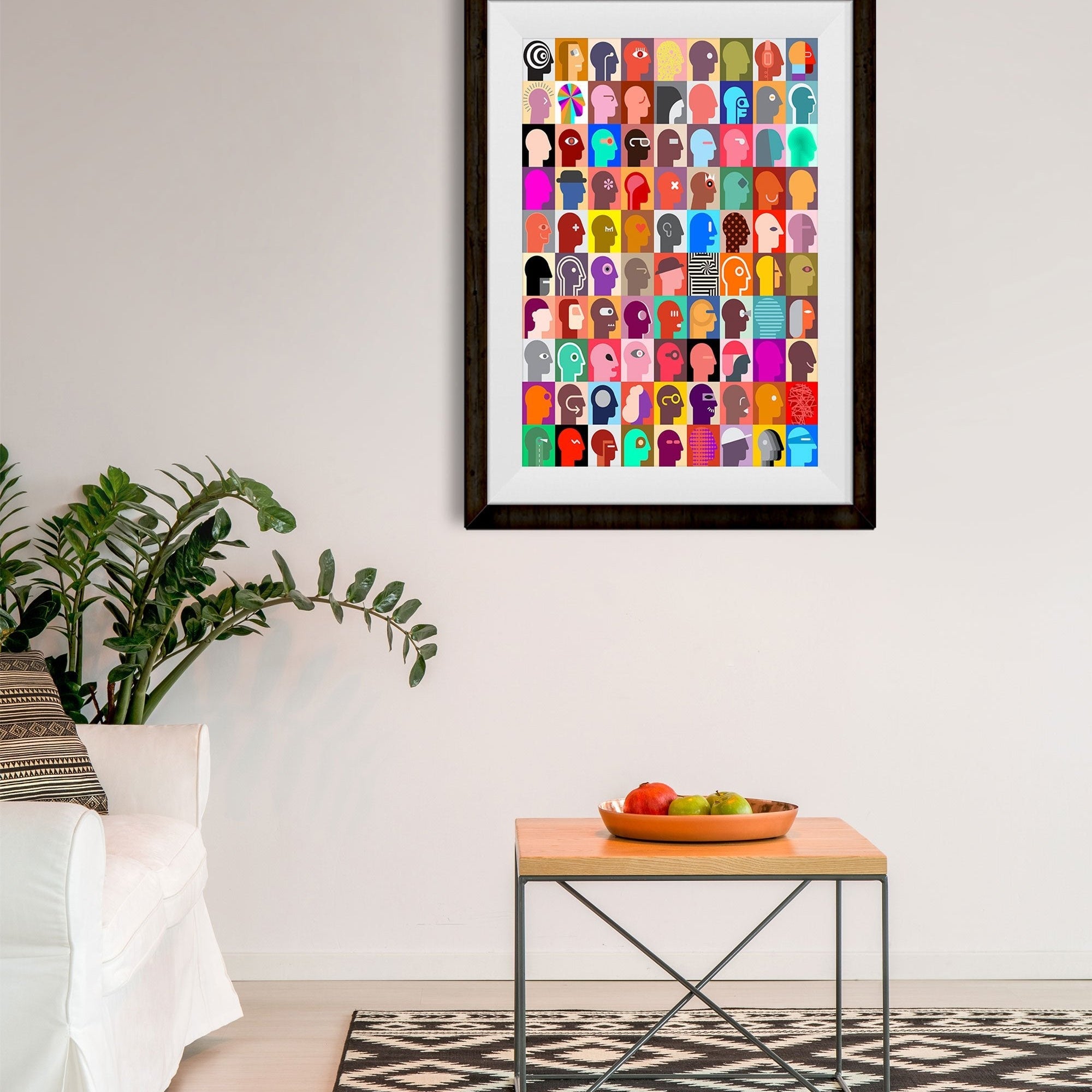 Picasso Style Human Heads Artwork Painting - Meri Deewar 2 : 3 Vertical Premium Wall Art Canvas by MeriDeewar