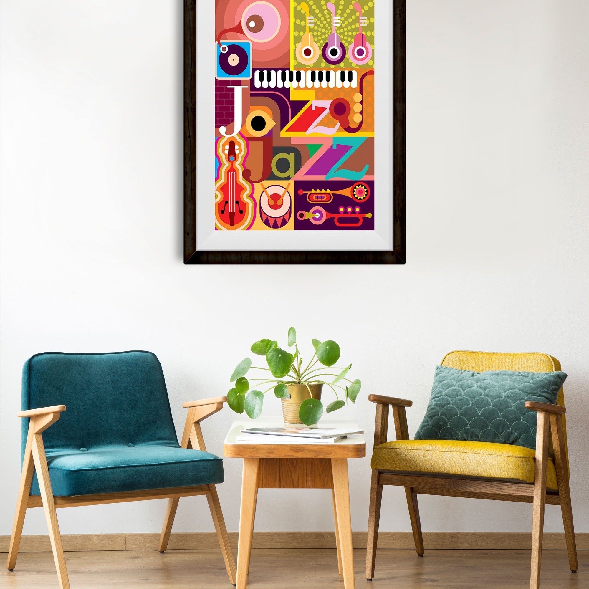 Picasso Style Jazz Concert Artwork Painting - Meri Deewar 2 : 3 Vertical Premium Wall Art Canvas by MeriDeewar