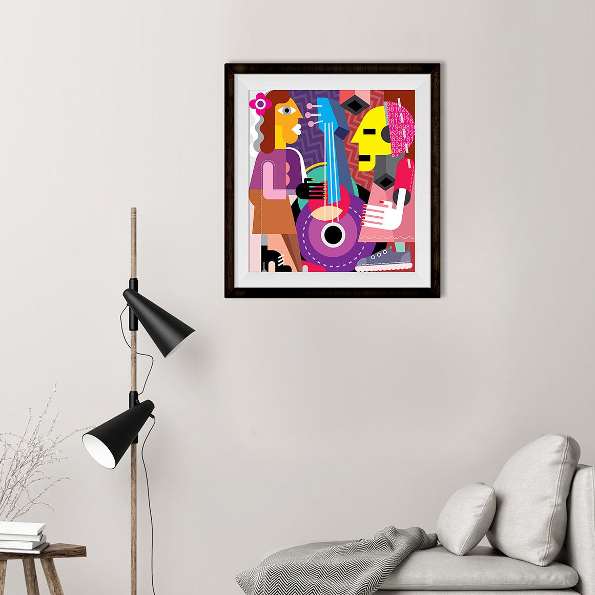 Picasso Style The Dance Artwork Painting - Meri Deewar 1 : 1 Square Premium Wall Art Canvas by MeriDeewar