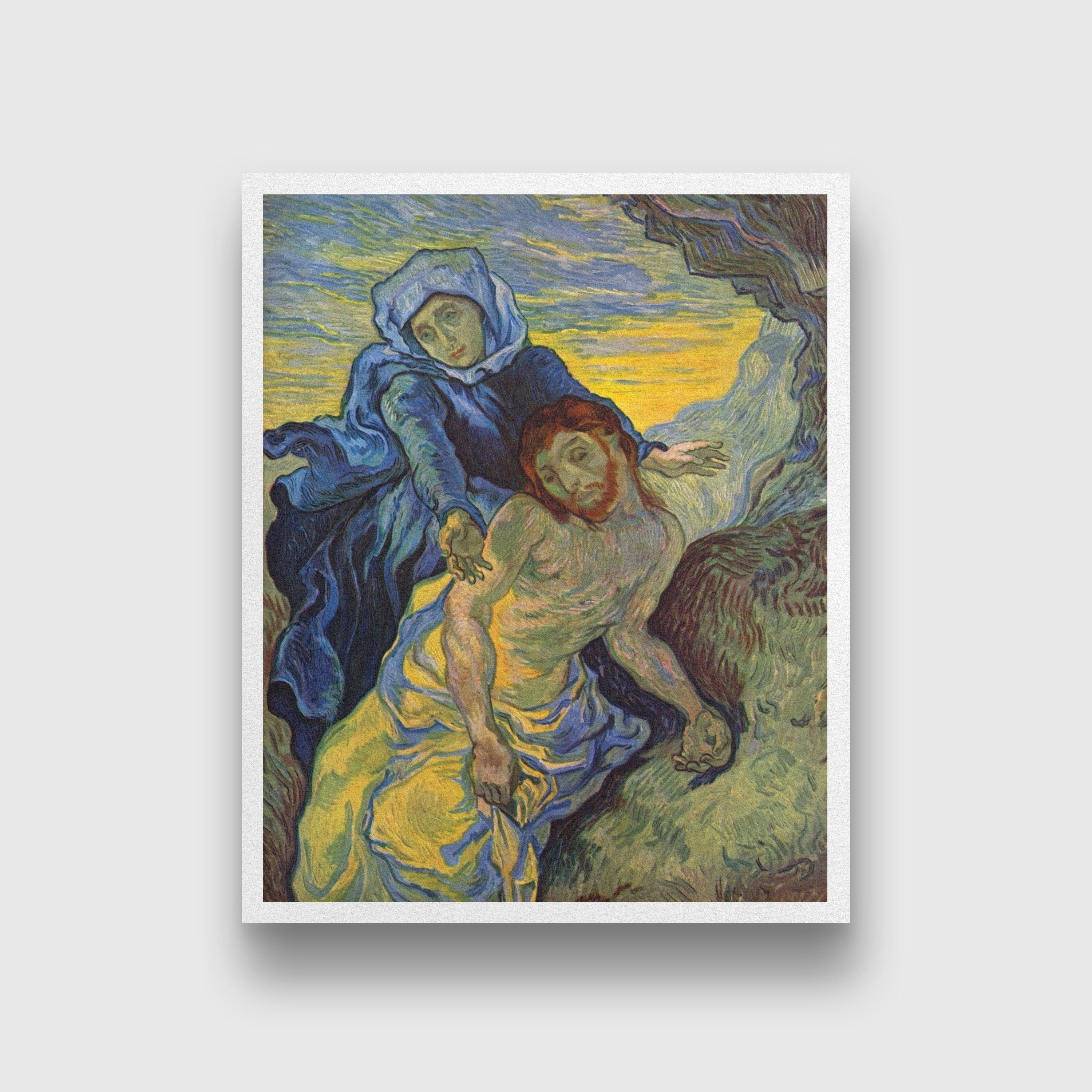 Pieta after Delacroix smaller version Roma St Remy September 9 1889 Summer Painting - Meri Deewar 4 :5 Vertical Premium Wall Art Canvas by MeriDeewar
