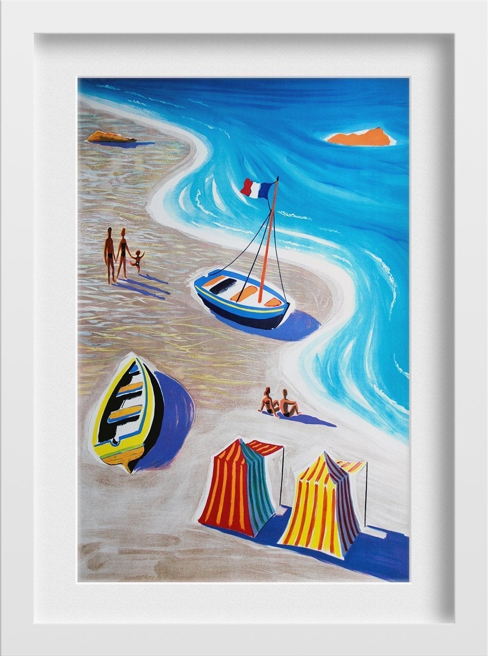 Plages De France Art Painting - Meri Deewar 2 : 3 Vertical Premium Wall Art Canvas by MeriDeewar