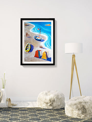 Plages De France poster- Meri Deewar Poster A3 / Poster Premium Wall Art Canvas by MeriDeewar