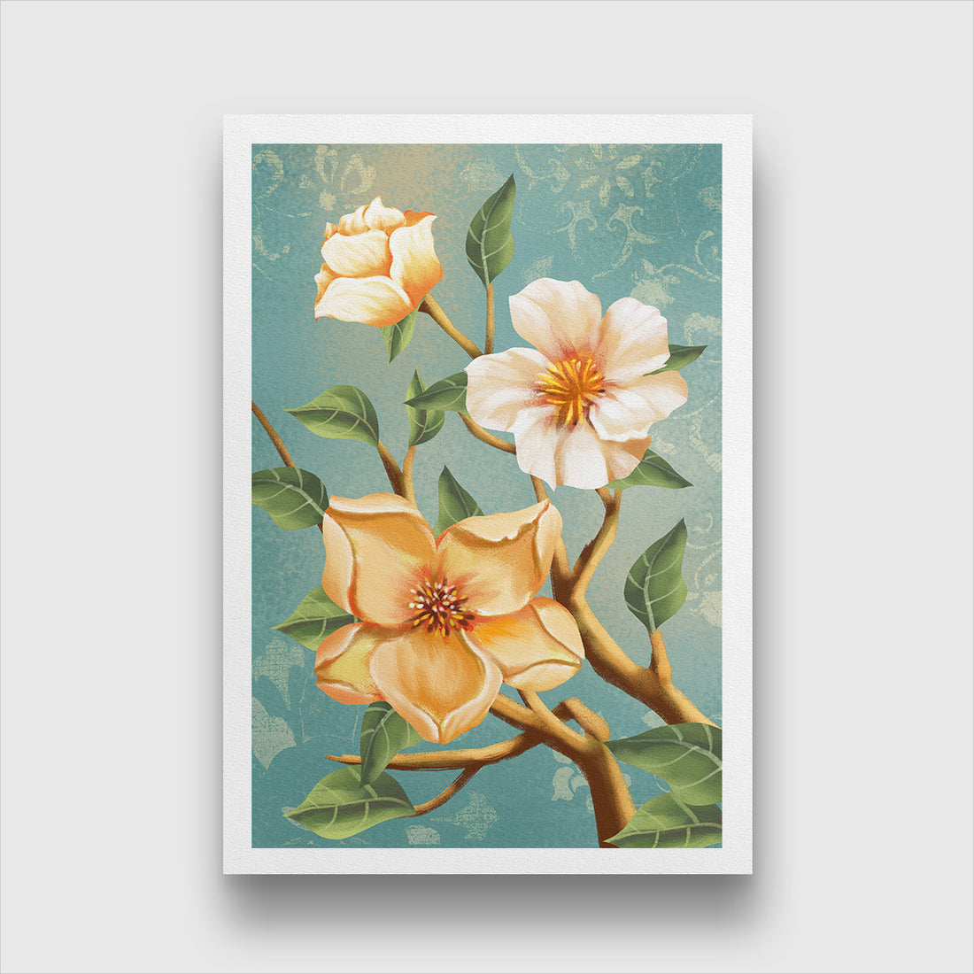 Poesie Florale Paneal Painting 2 : 3 Vertical Premium Wall Art Canvas by MeriDeewar