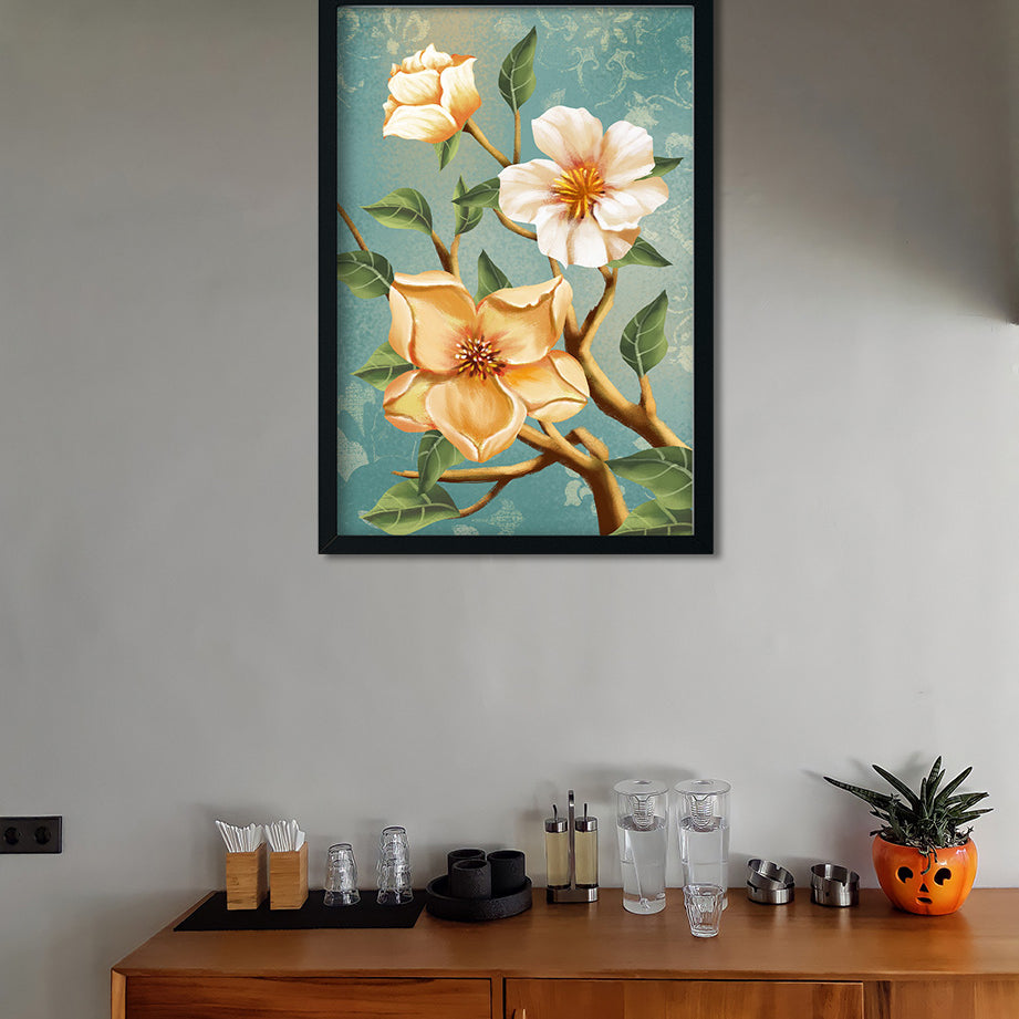 Poesie Florale Paneal Painting 2 : 3 Vertical Premium Wall Art Canvas by MeriDeewar