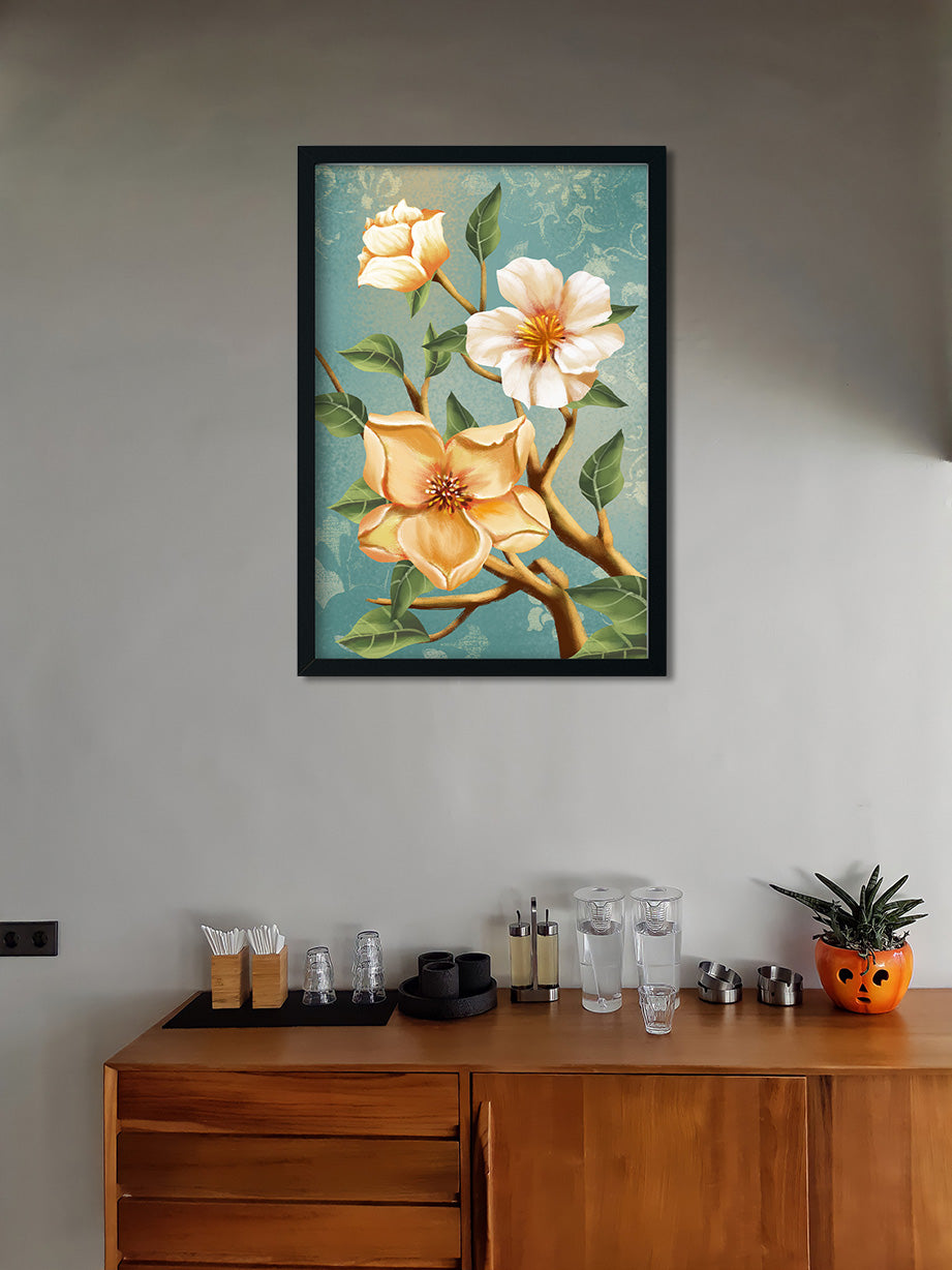 Poesie Florale Paneal Painting 2 : 3 Vertical Premium Wall Art Canvas by MeriDeewar