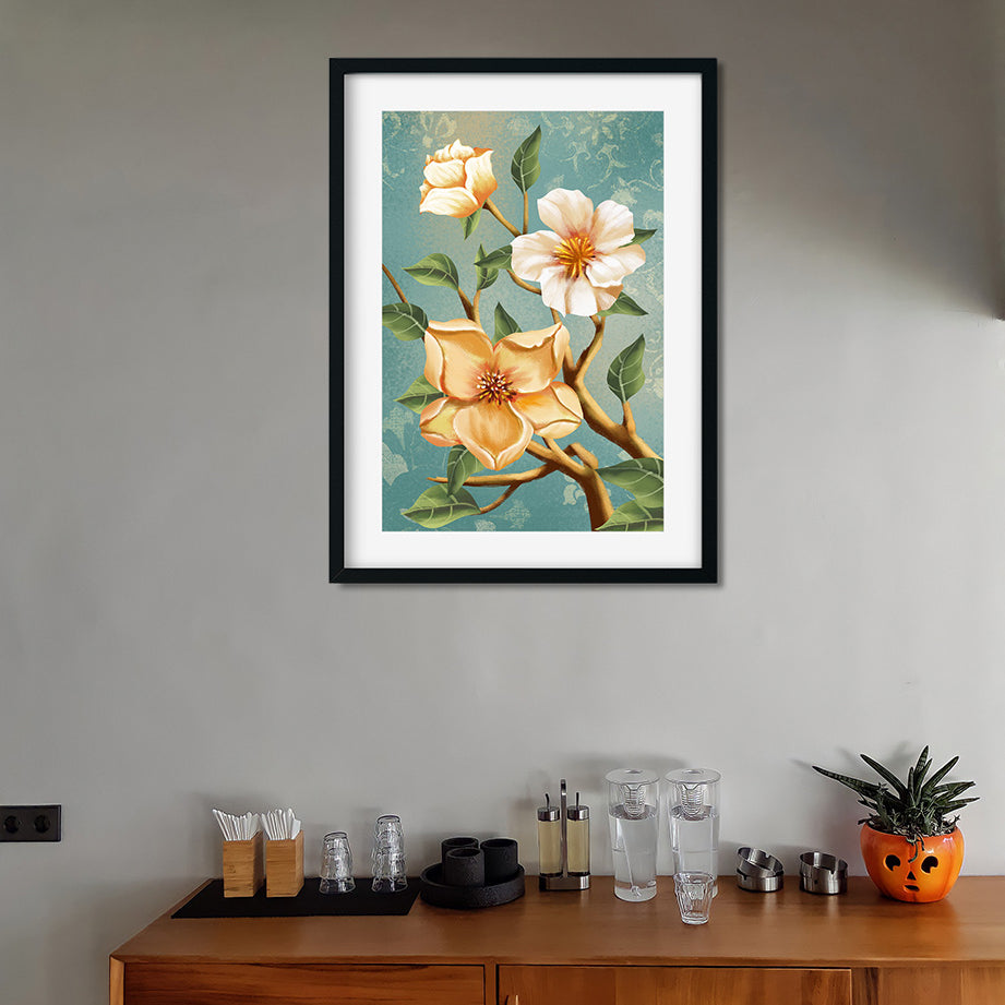 Poesie Florale Paneal Painting 2 : 3 Vertical Premium Wall Art Canvas by MeriDeewar