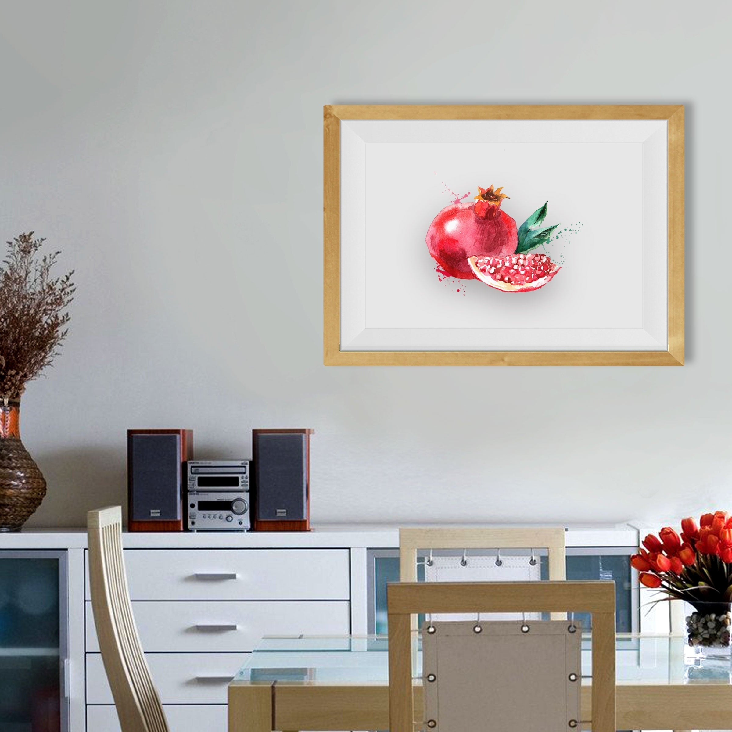 Pomegranate Painting - Meri Deewar 3 : 2 Horizontal Premium Wall Art Canvas by MeriDeewar