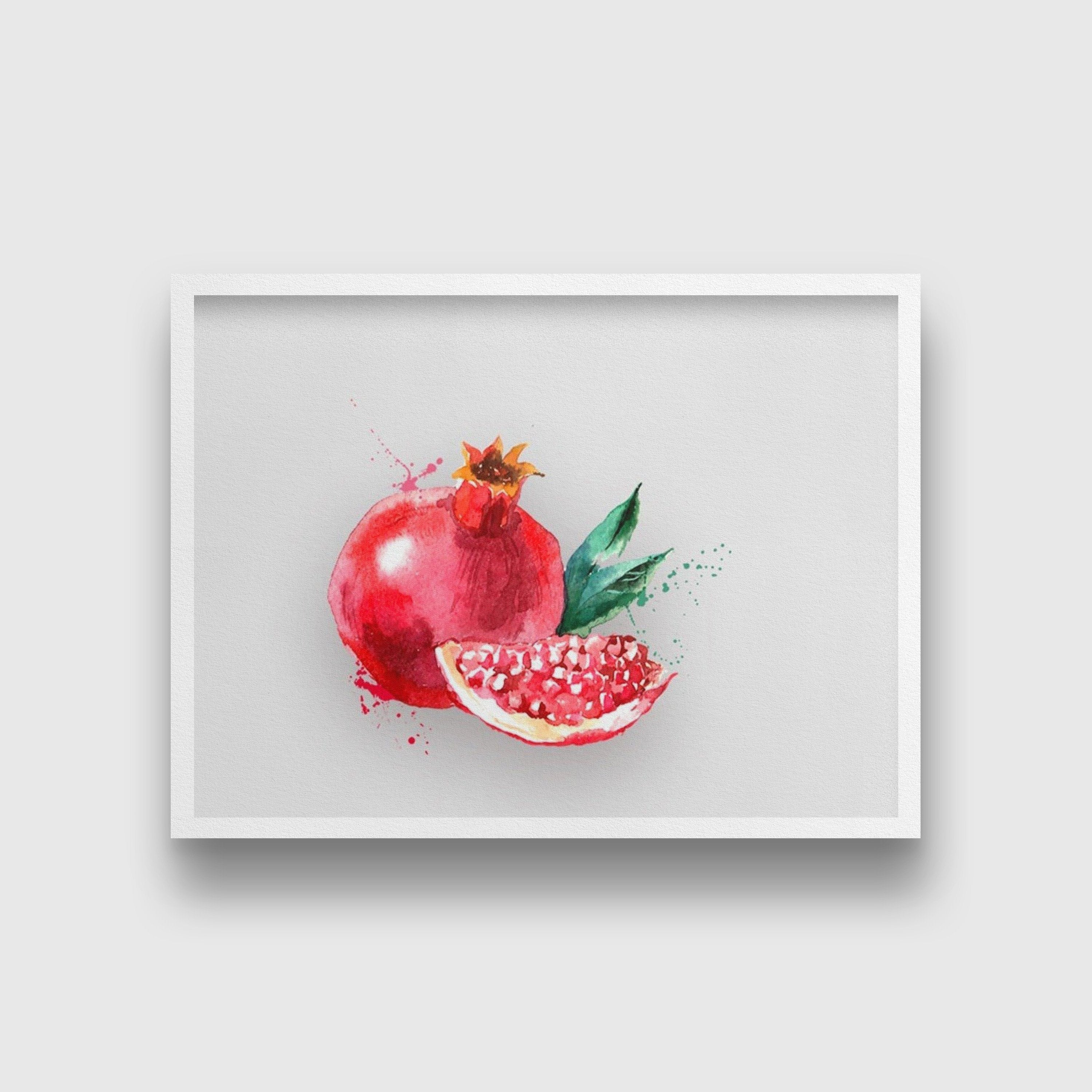 Pomegranate Painting - Meri Deewar 3 : 2 Horizontal Premium Wall Art Canvas by MeriDeewar