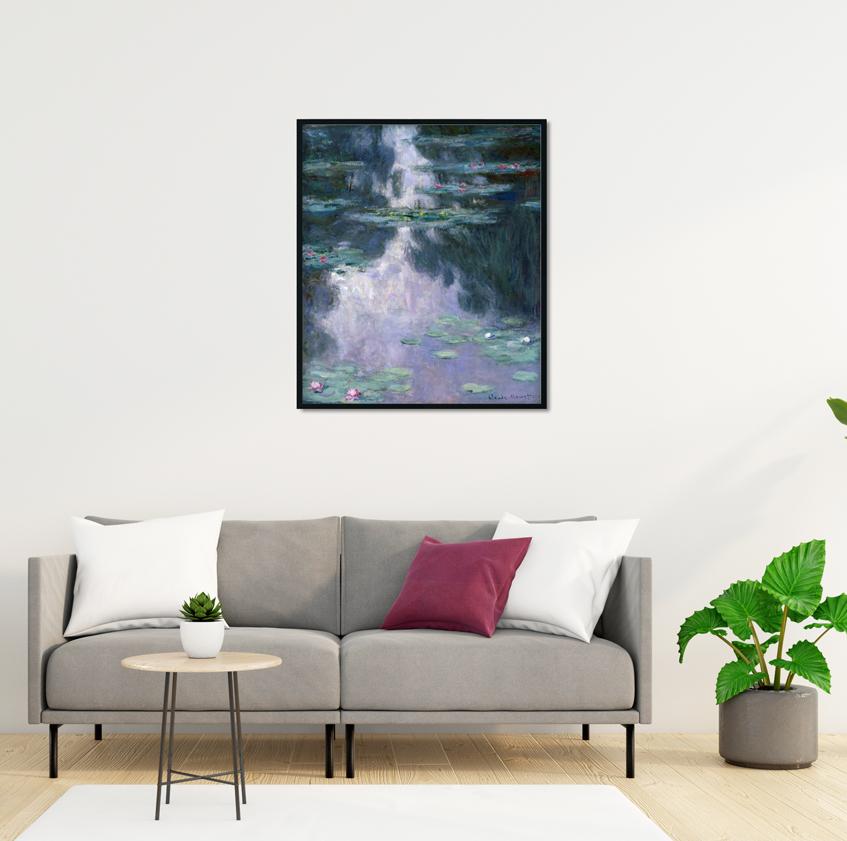 Pond With Water Lilies Painting Made By Claude Monet-Meri Deewar 5 : 6 Vertical Premium Wall Art Canvas by MeriDeewar