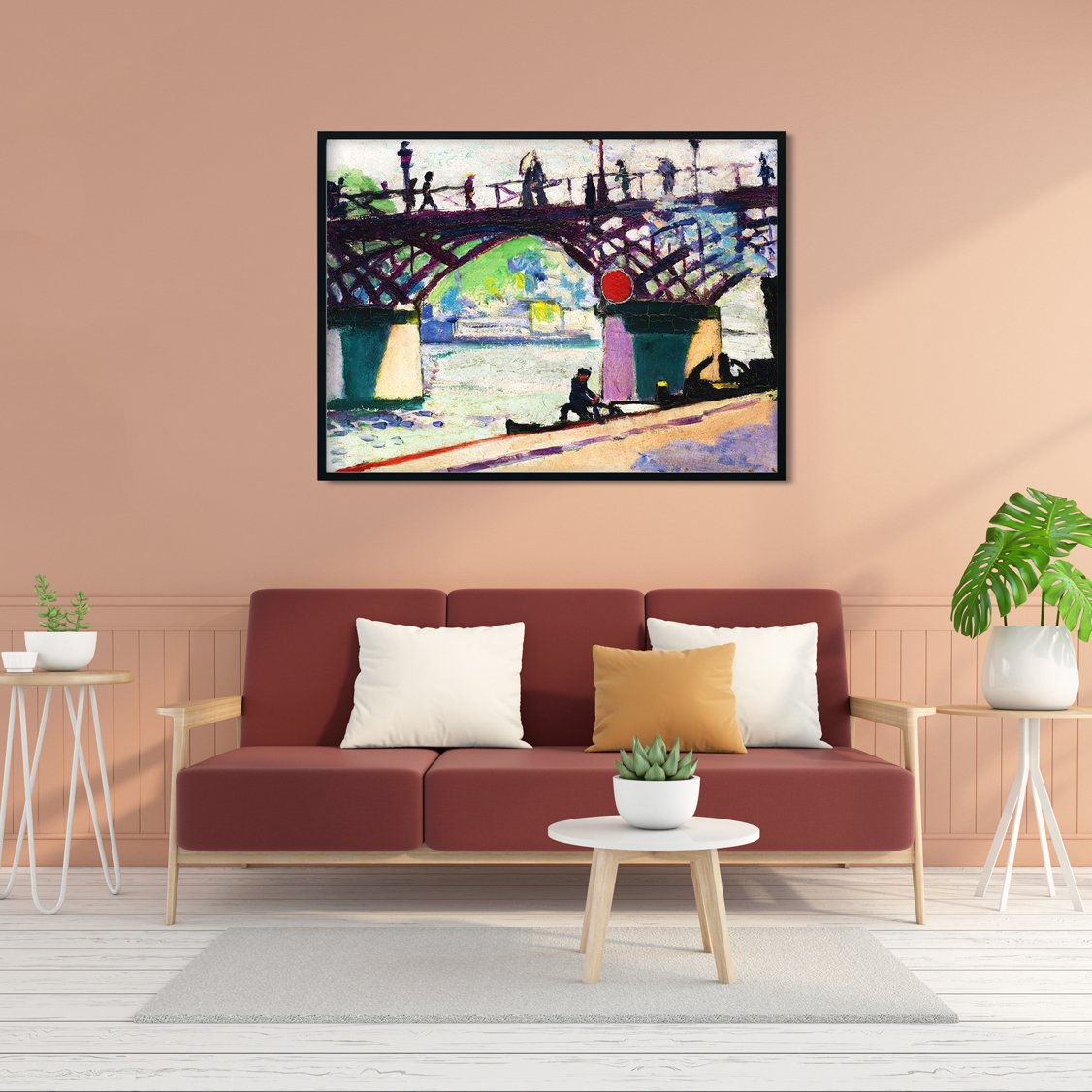 Pont des Arts Henry Lyman Saÿen Painting - MeriDeewar 4 : 3 Horizontal Premium Wall Art Canvas by MeriDeewar