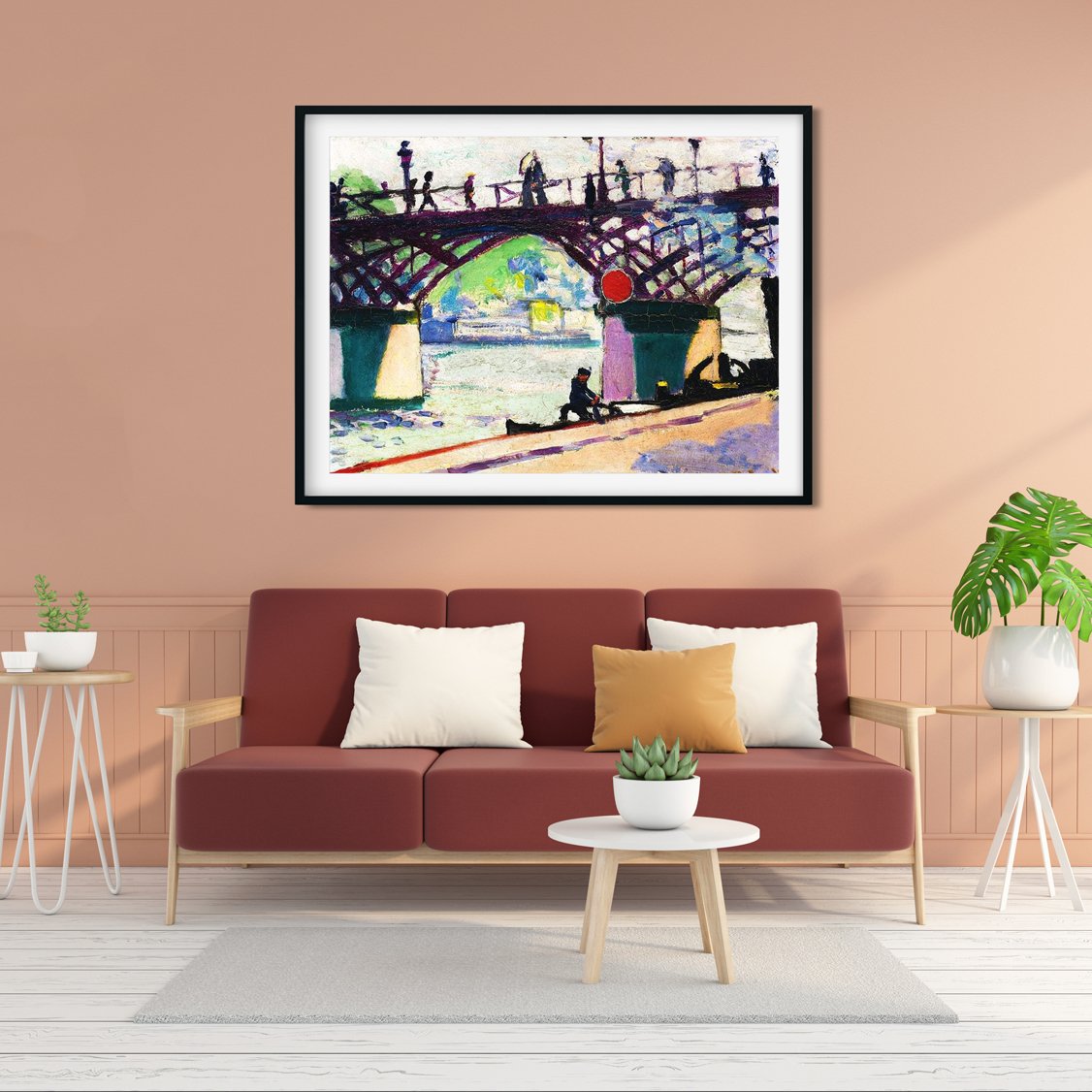 Pont des Arts Henry Lyman Saÿen Painting - MeriDeewar 4 : 3 Horizontal Premium Wall Art Canvas by MeriDeewar
