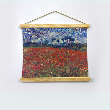 Poppy Field By Van Gogh Hanging Canvas Painting - Meri Deewar Hanging Canvas Premium Wall Art Canvas by MeriDeewar
