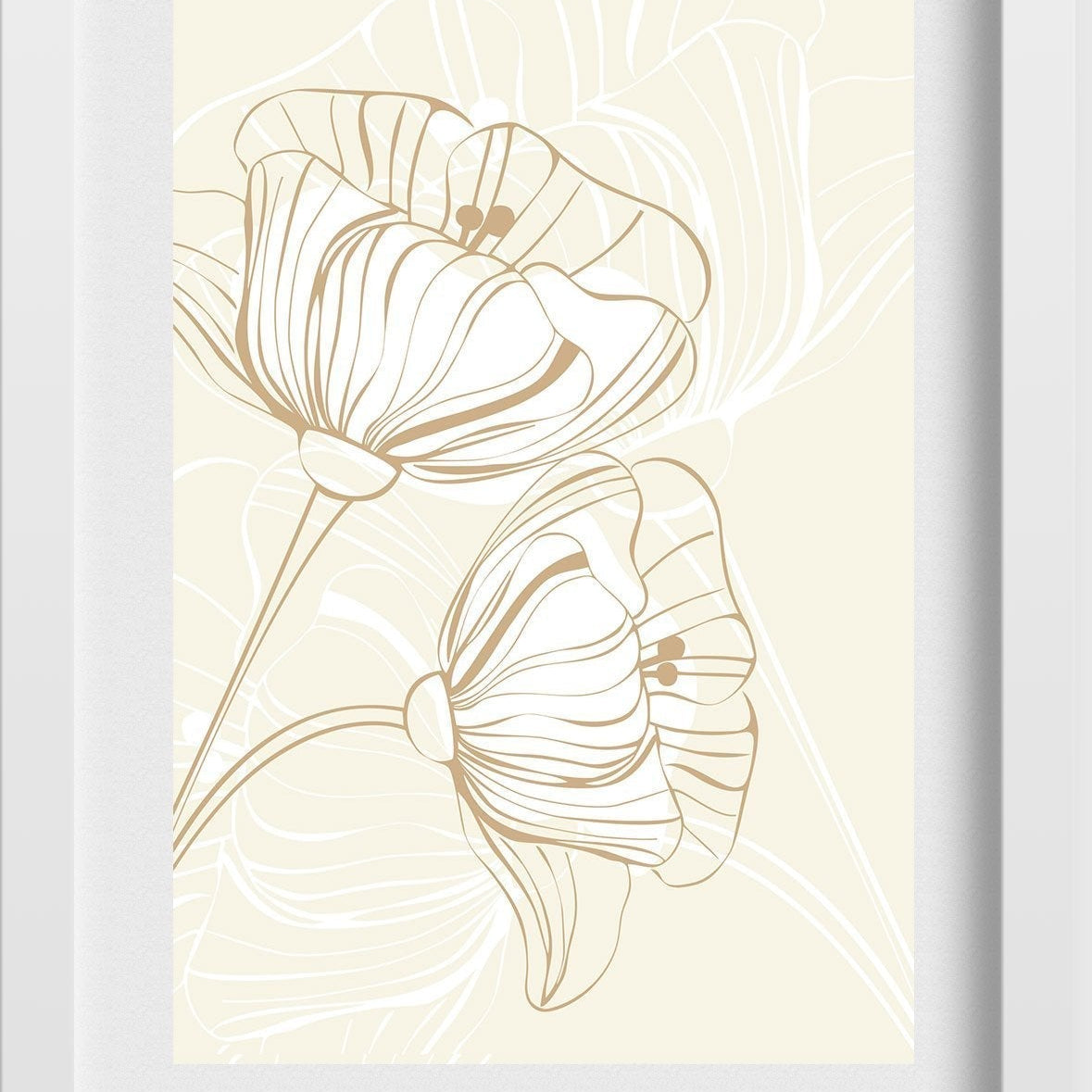 Poppy Flowers Wall Art 2 Painting - Meri Deewar 2 : 3 Vertical Premium Wall Art Canvas by MeriDeewar