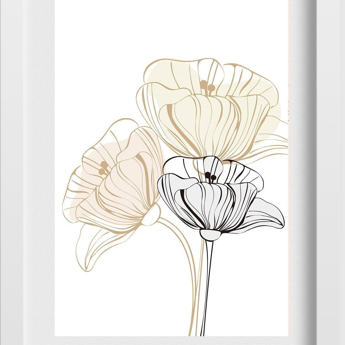 Poppy Flowers Wall Art Painting - Meri Deewar 2 : 3 Vertical Premium Wall Art Canvas by MeriDeewar