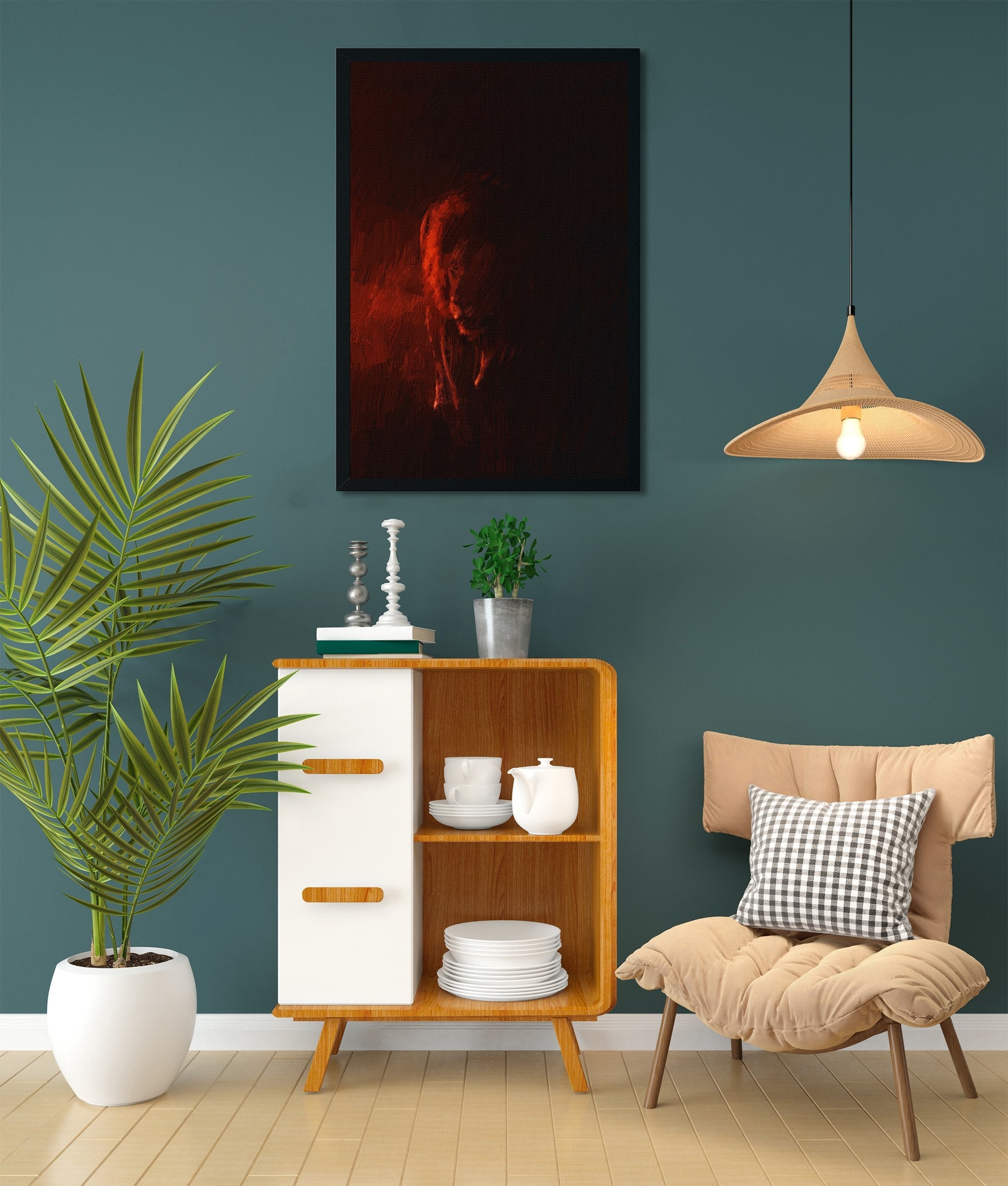 Portrait of a Beautiful lion Painting - Meri Deewar 2 : 3 Vertical Premium Wall Art Canvas by MeriDeewar