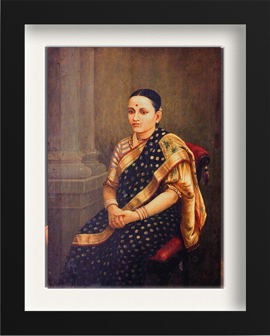 Portrait of a Lady Painting - Meri Deewar 4 X 5.5 Vertical Premium Wall Art Canvas by MeriDeewar